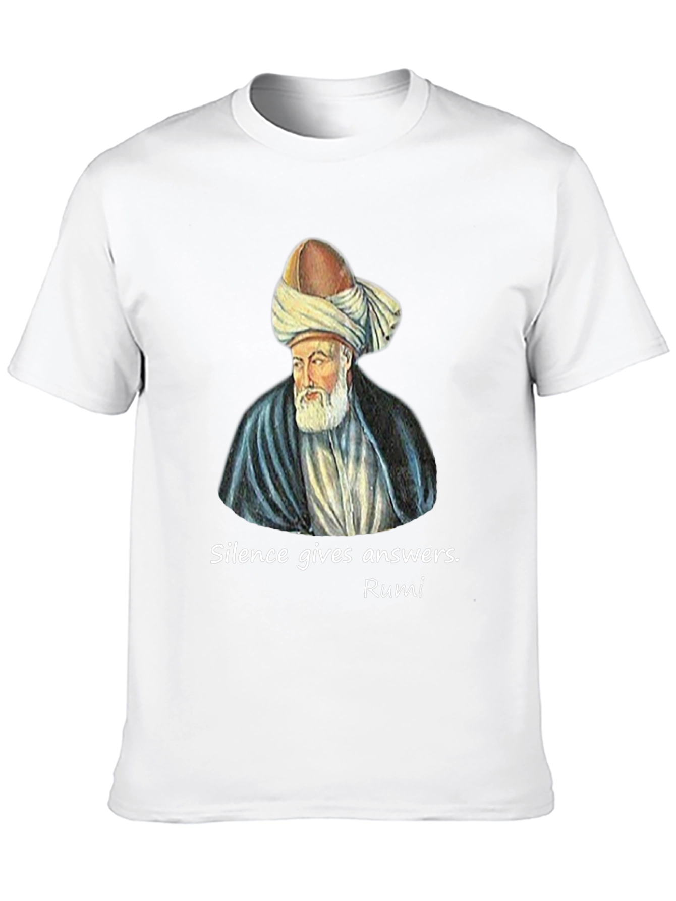 Rumi Quote Graphic T-Shirt - Silence Gives Answers