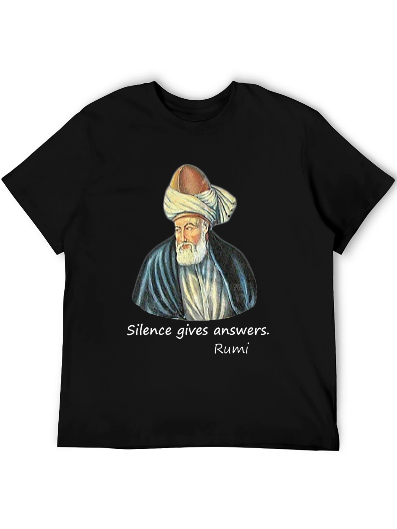 Rumi Quote Graphic T-Shirt - Silence Gives Answers