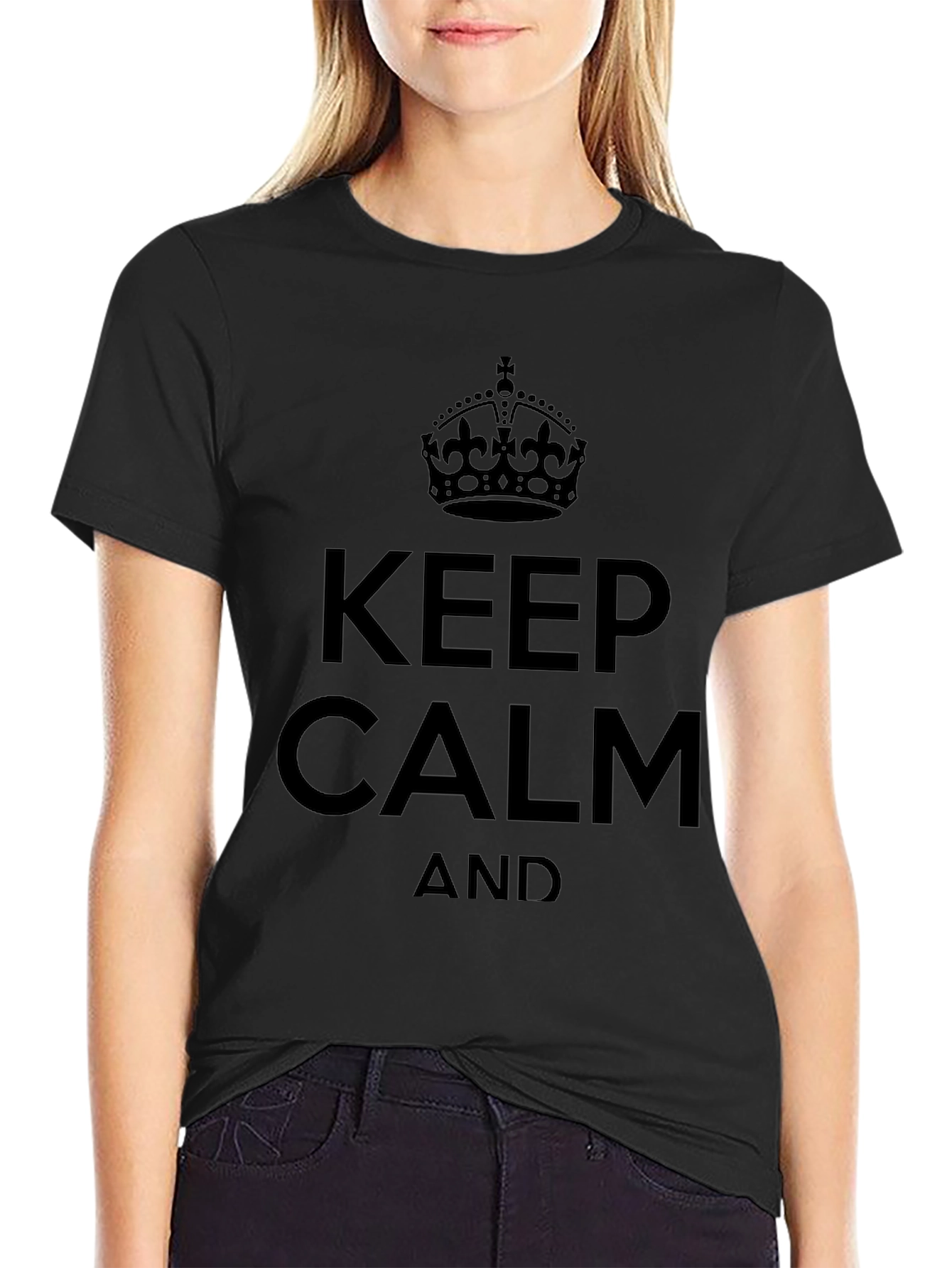 Keep Calm Crown Black T-Shirt
