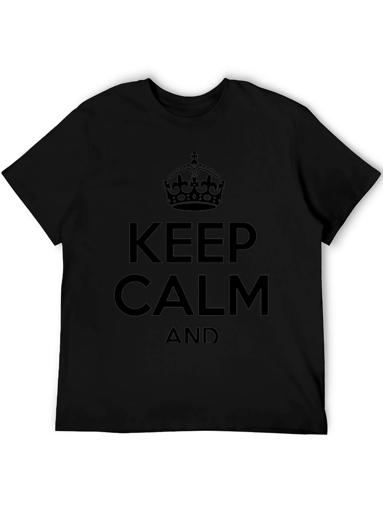 Keep Calm Crown Black T-Shirt
