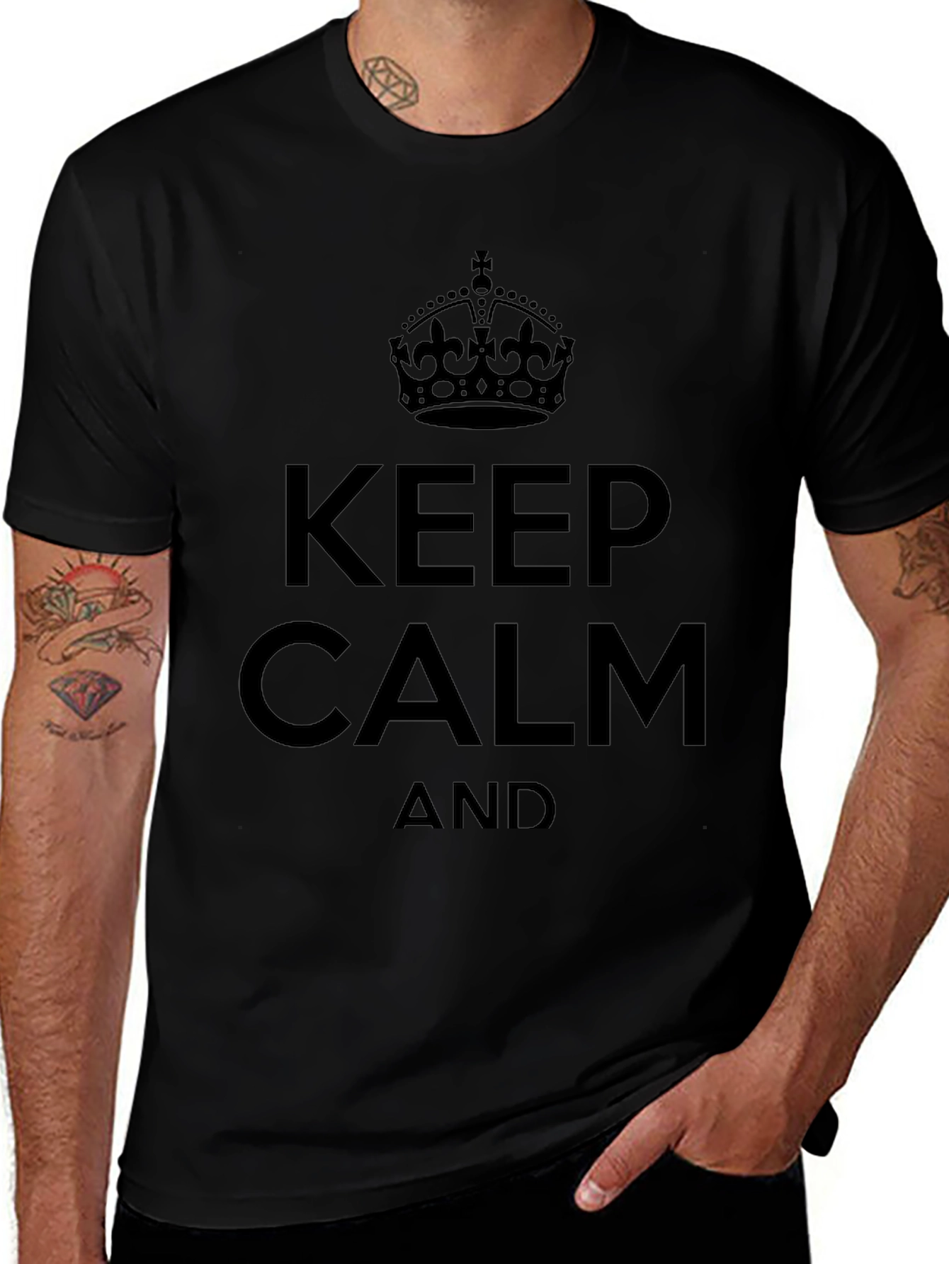 Keep Calm Crown Black T-Shirt