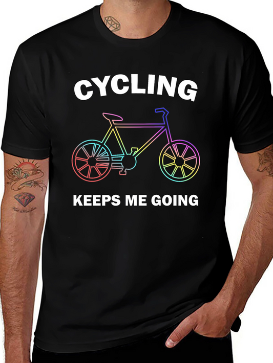 Cycling Keeps Me Going Black T-Shirt