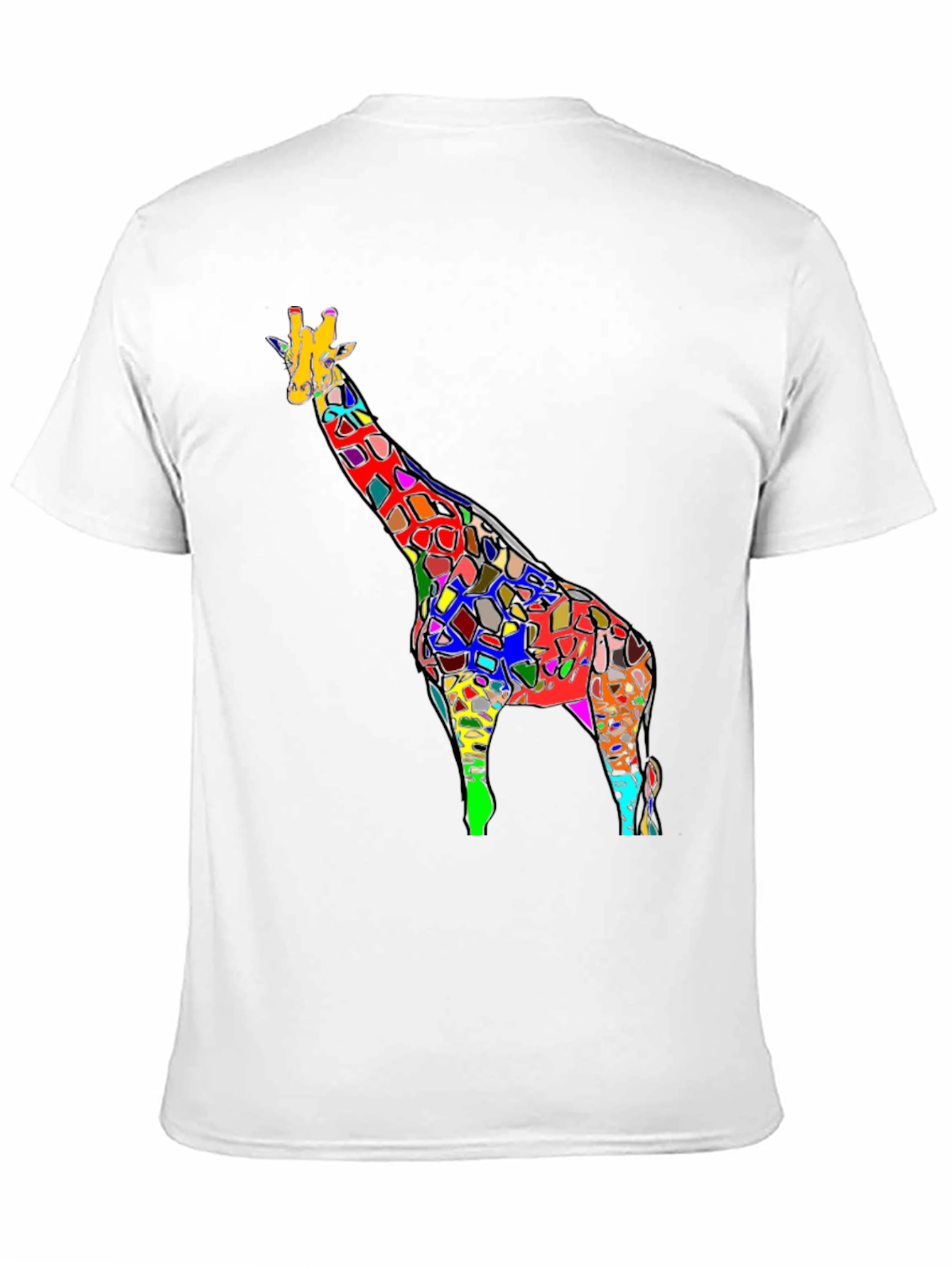 Abstract Giraffe Graphic Black T-Shirt