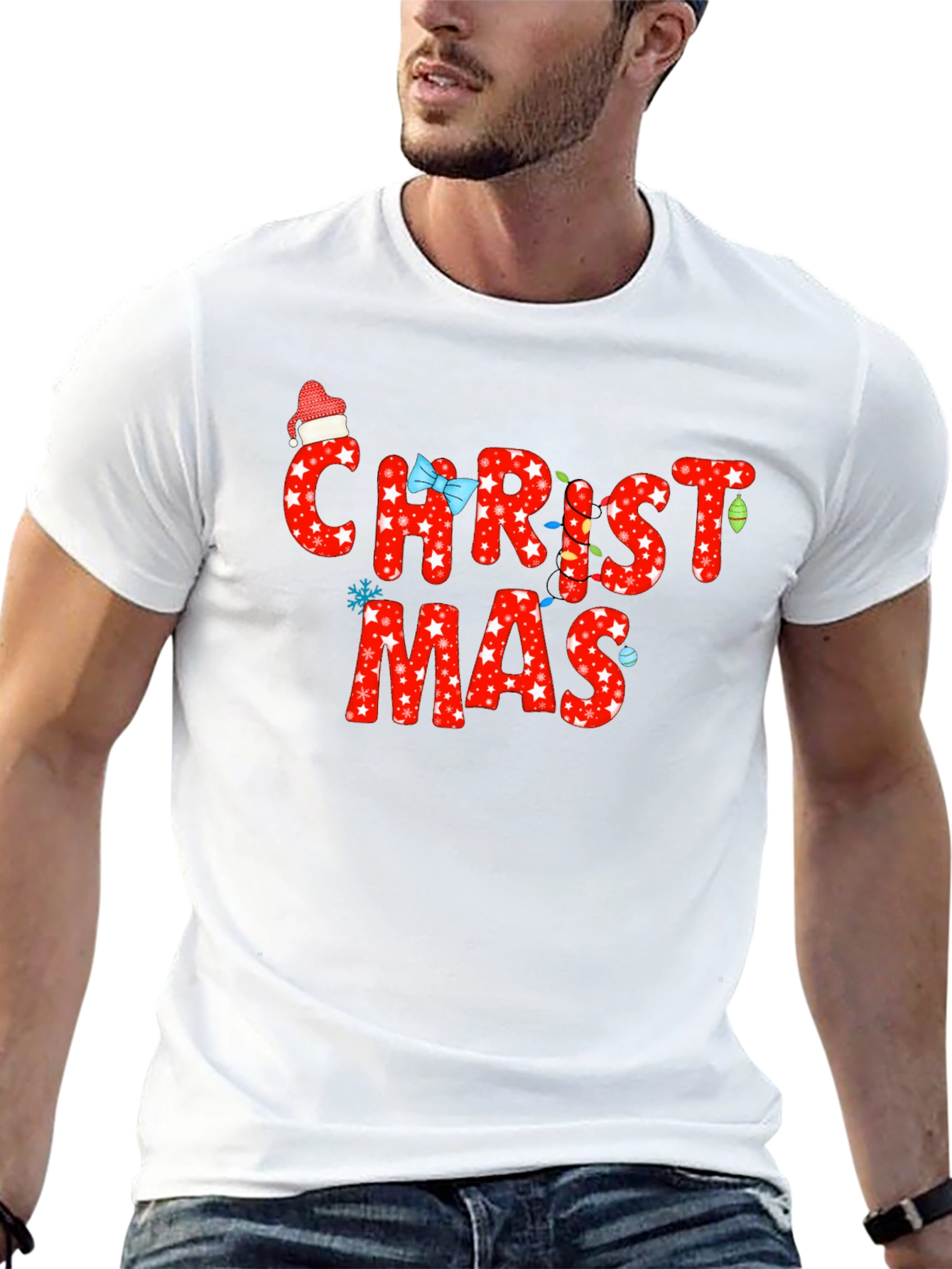 Christmas T-Shirt - Holiday Star Print