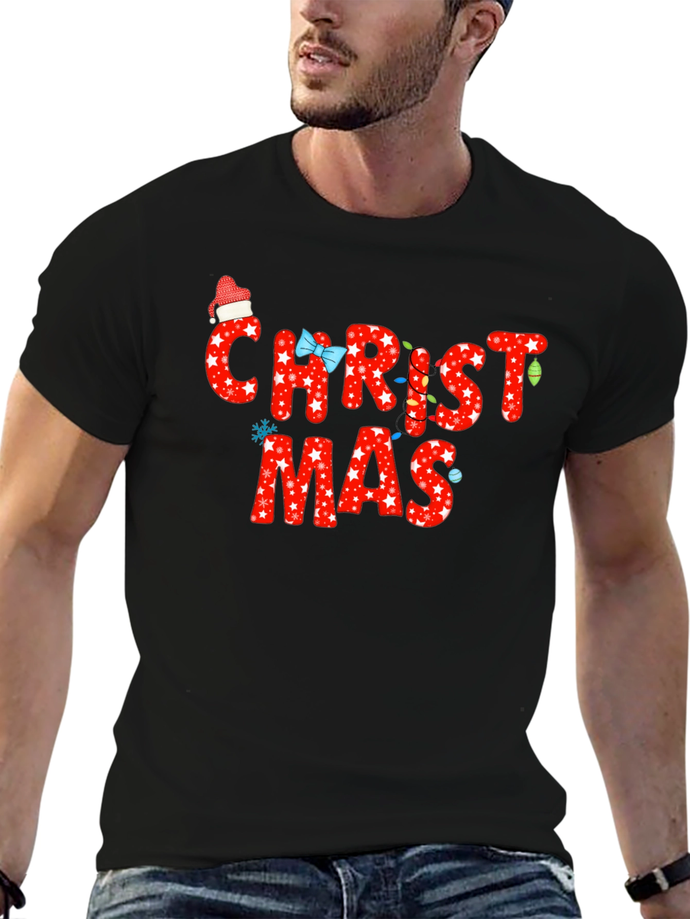 Christmas T-Shirt - Holiday Star Print