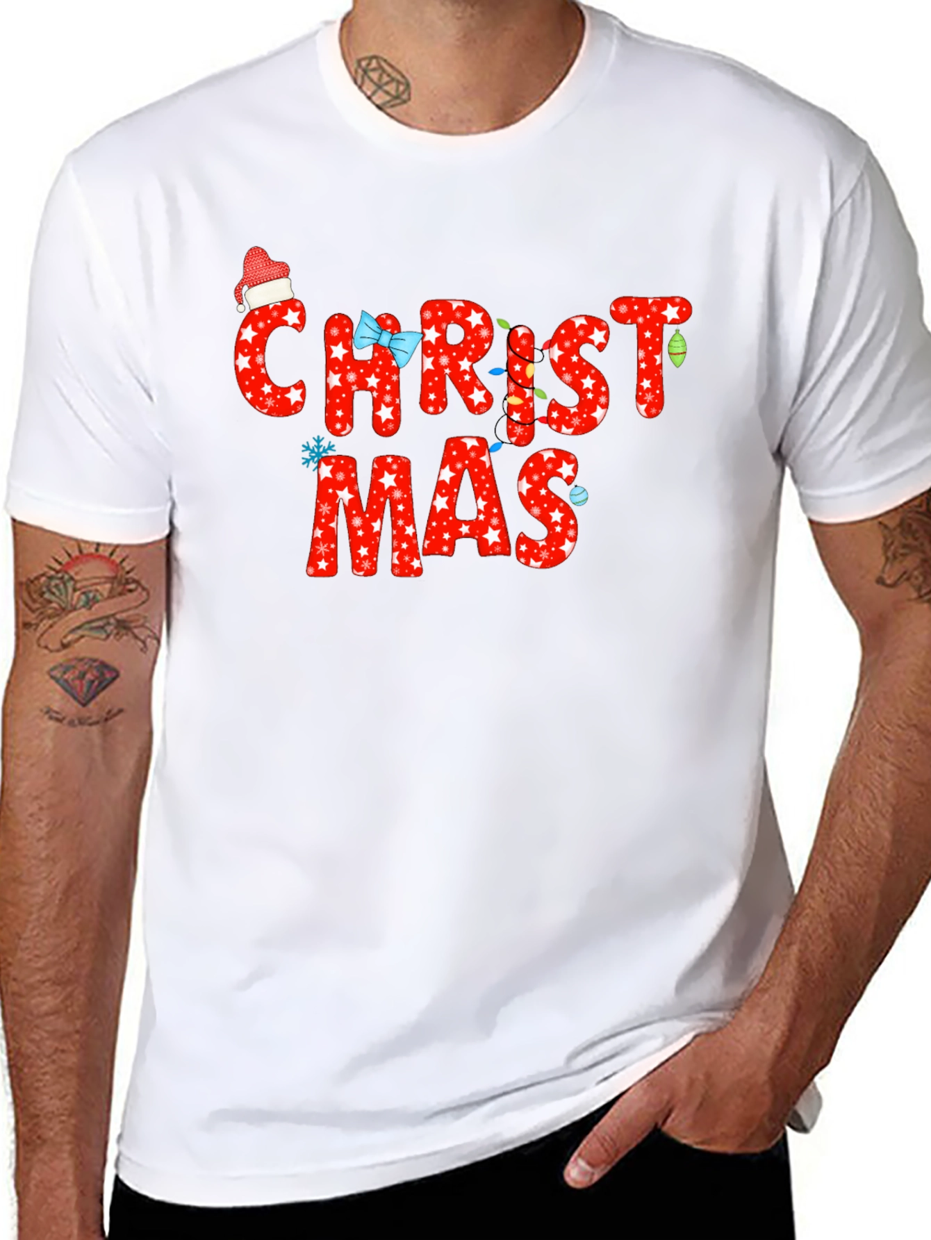 Christmas T-Shirt - Holiday Star Print