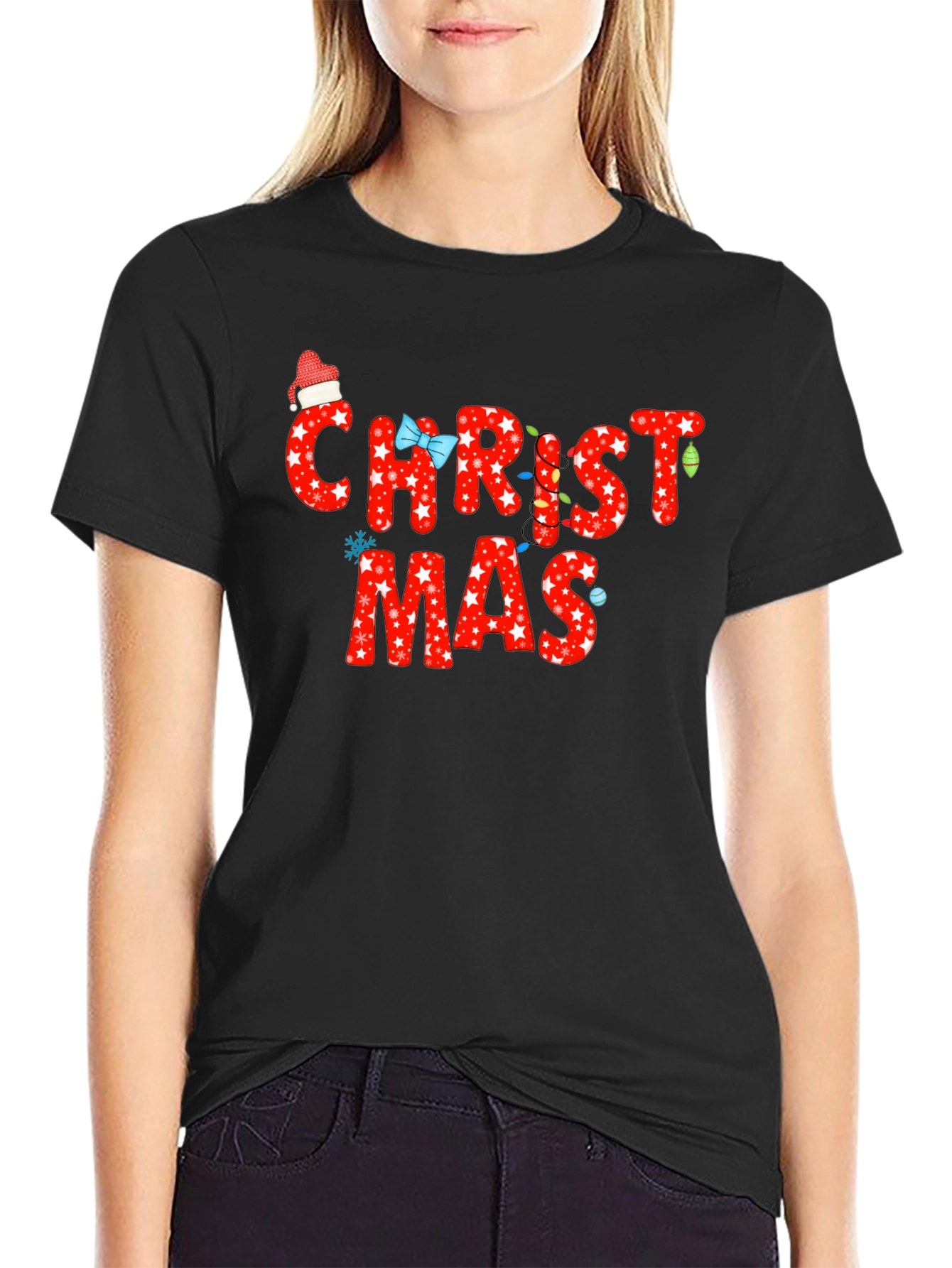 Christmas T-Shirt - Holiday Star Print