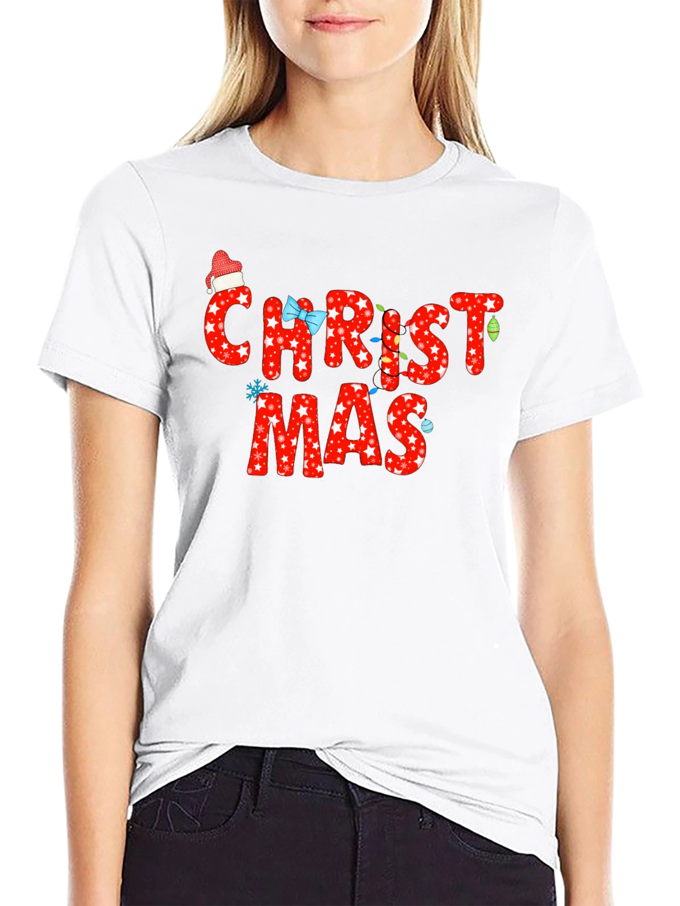 Christmas T-Shirt - Holiday Star Print