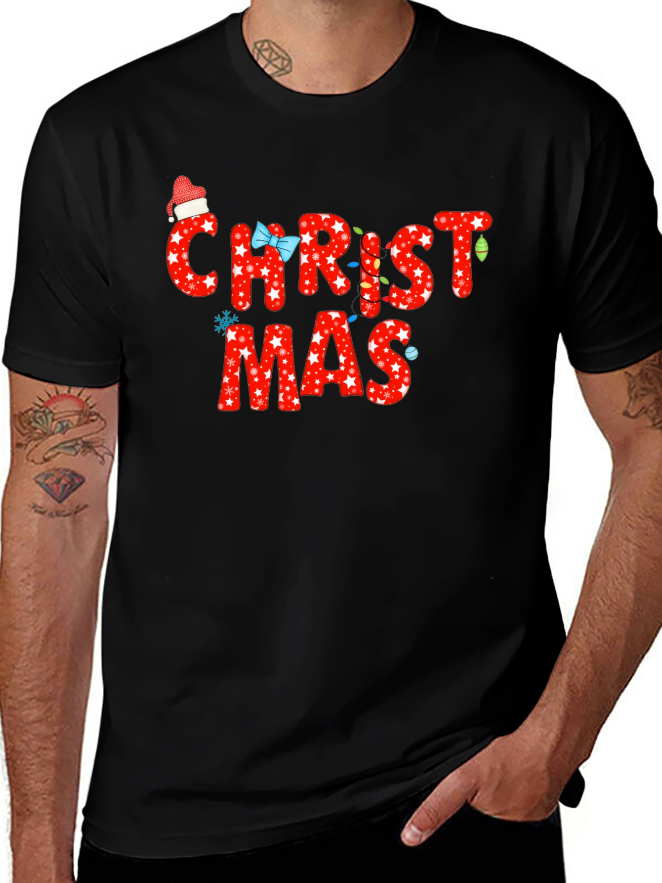 Christmas T-Shirt - Holiday Star Print