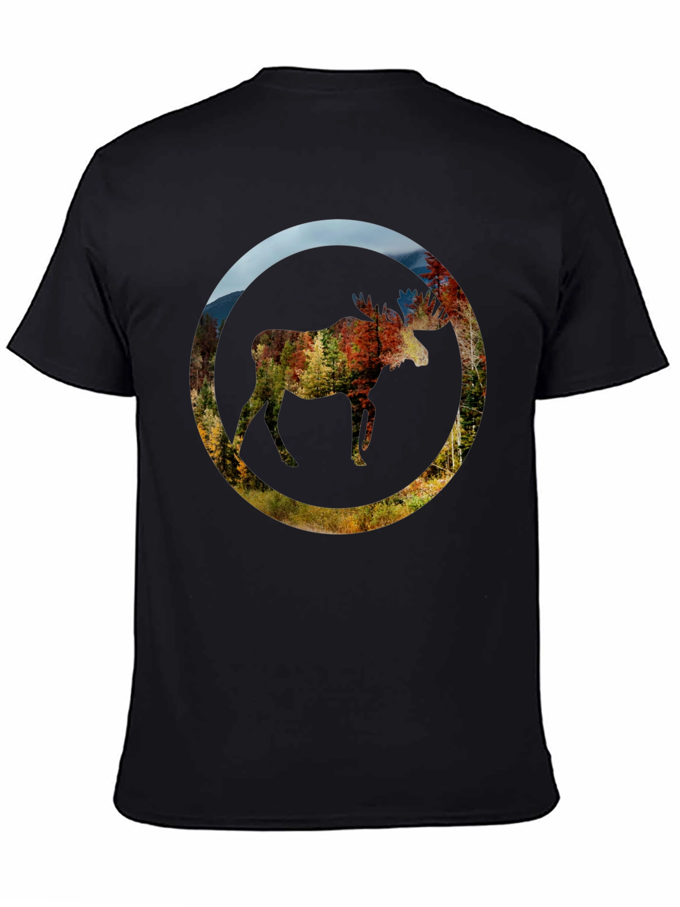 Nature Moose Graphic Black T-Shirt