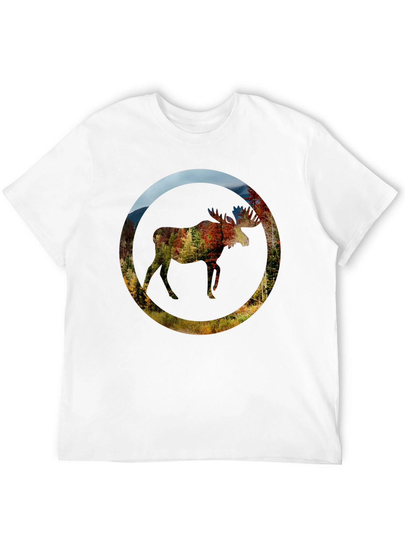 Nature Moose Graphic Black T-Shirt