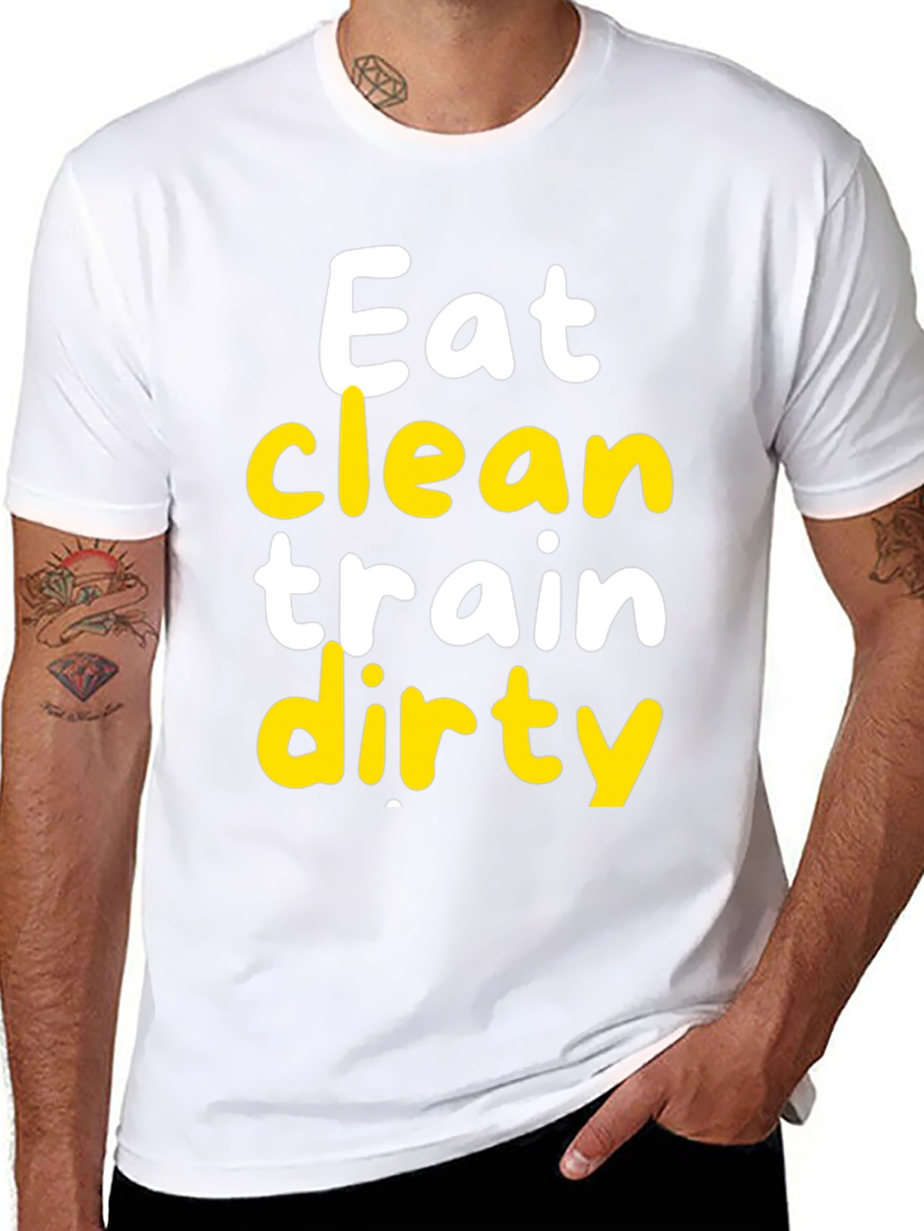 Eat Clean Train Dirty Black Graphic Tee