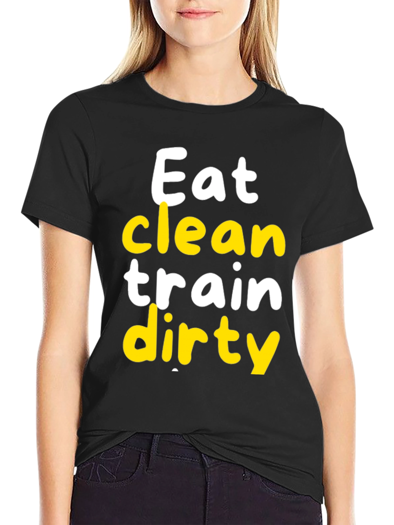 Eat Clean Train Dirty Black Graphic Tee