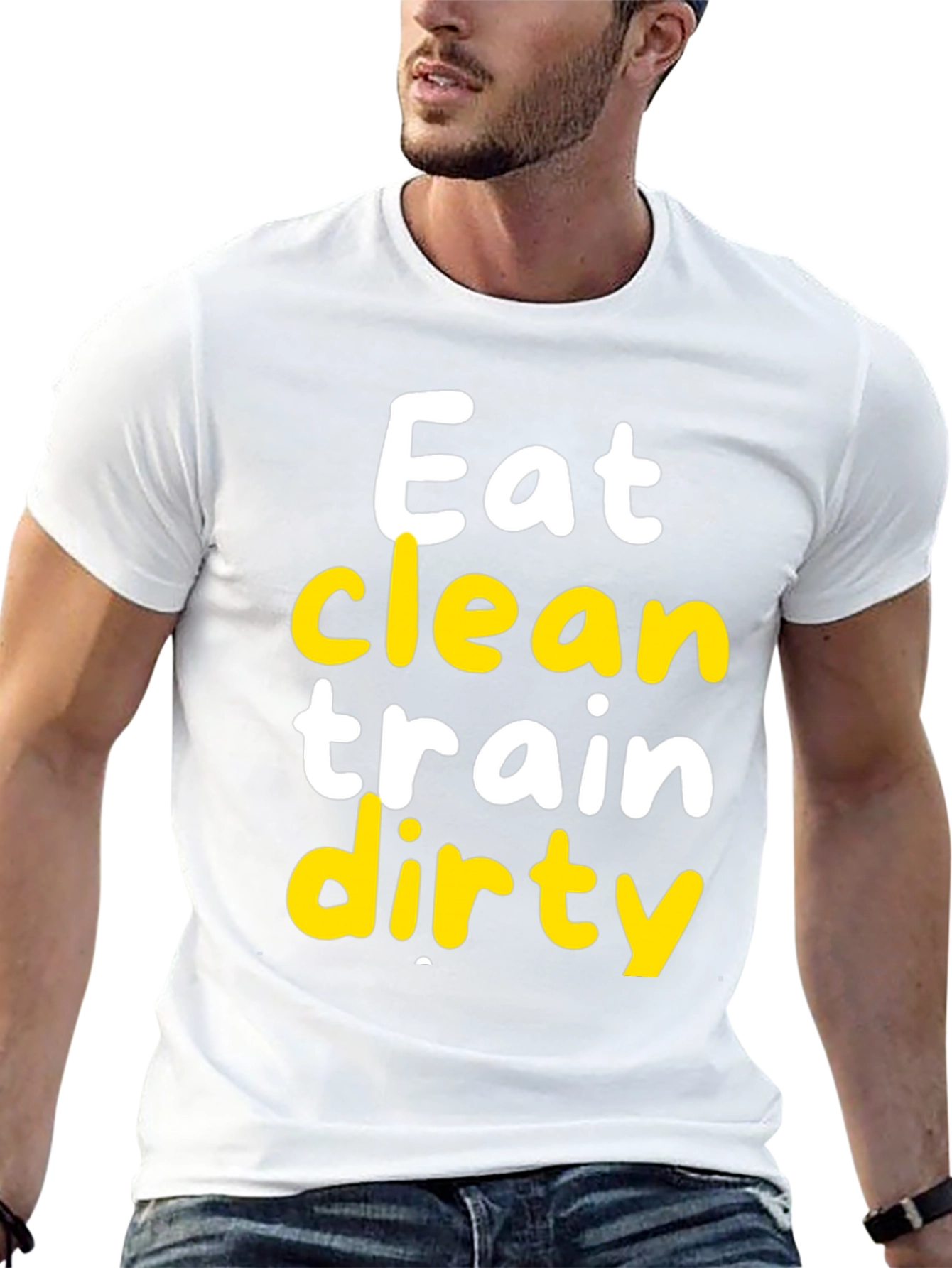 Eat Clean Train Dirty Black Graphic Tee