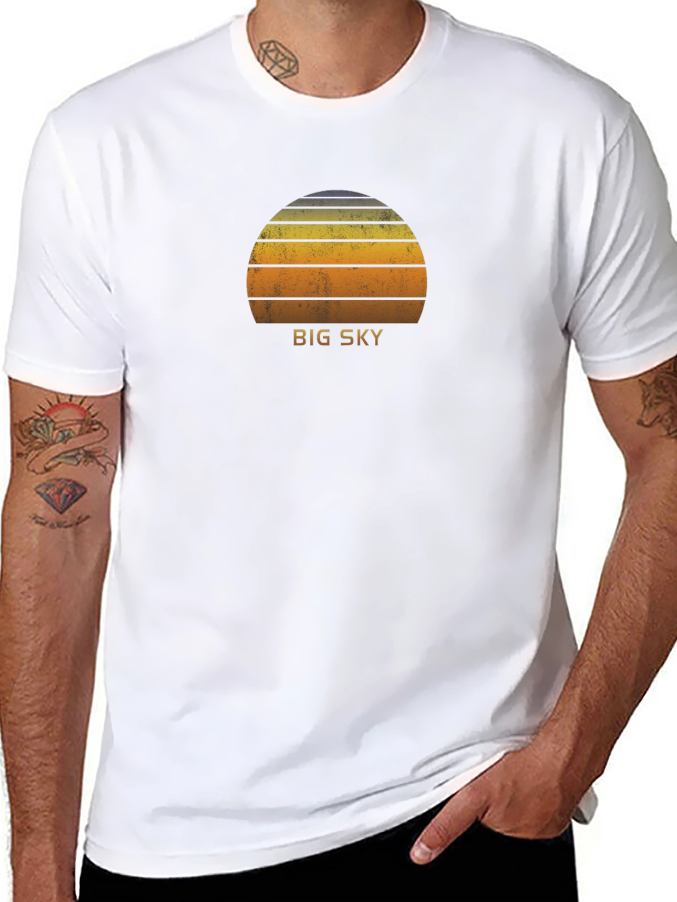 Big Sky Retro Sunset Graphic Tee - Soft Cotton