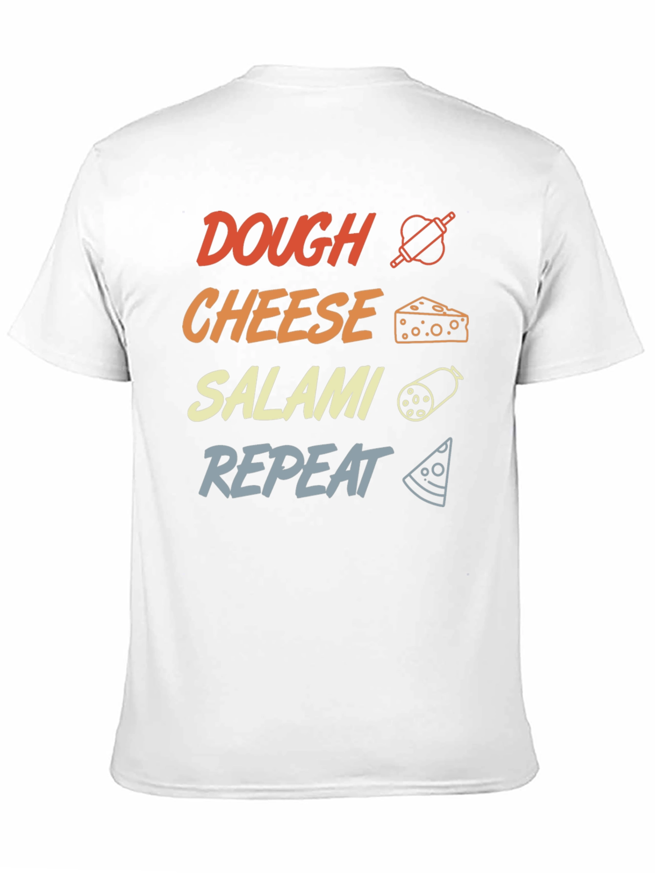 Dough Cheese Salami Repeat Graphic T-Shirt