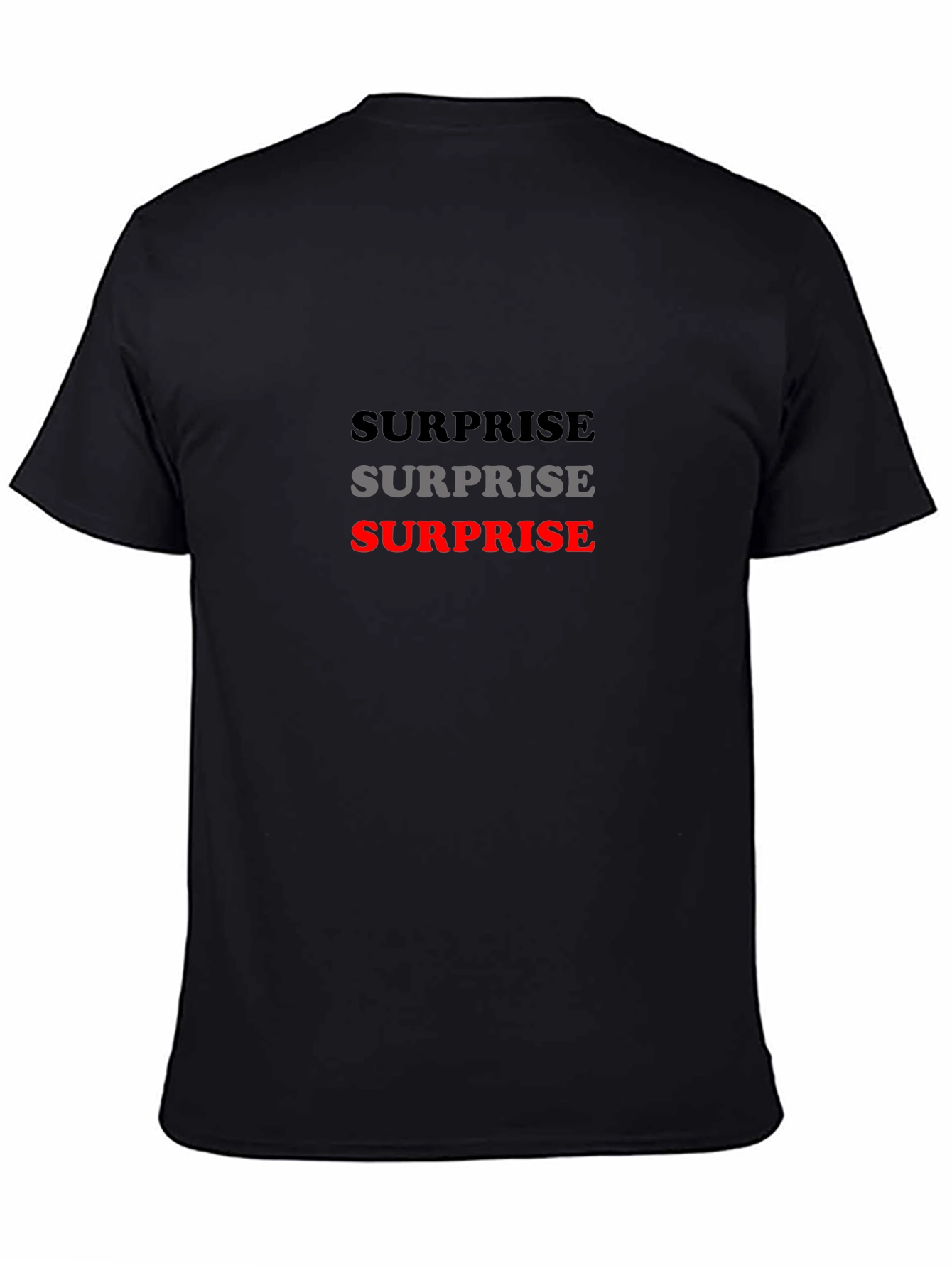 Surprise Graphic Tee - Black Casual T-Shirt