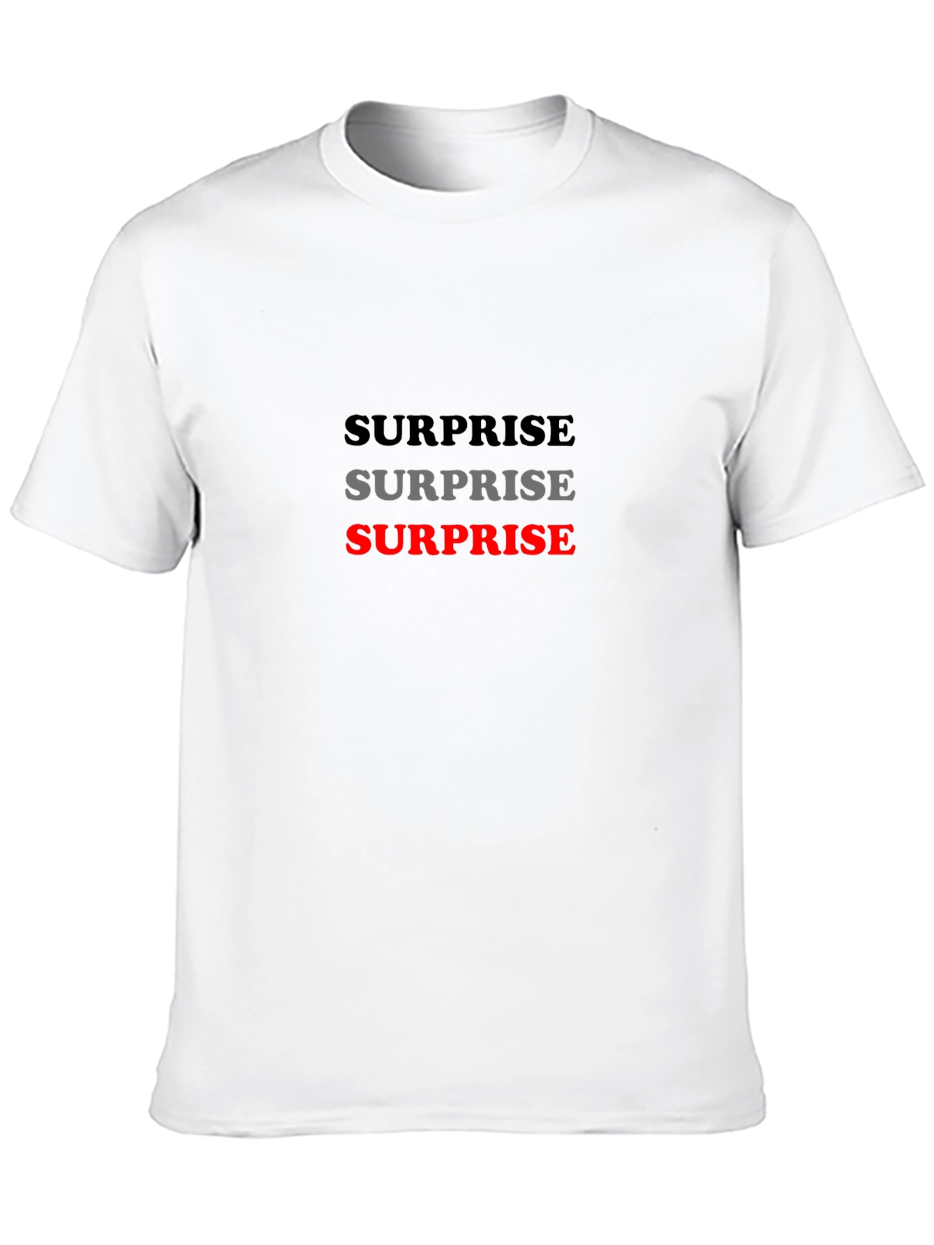 Surprise Graphic Tee - Black Casual T-Shirt