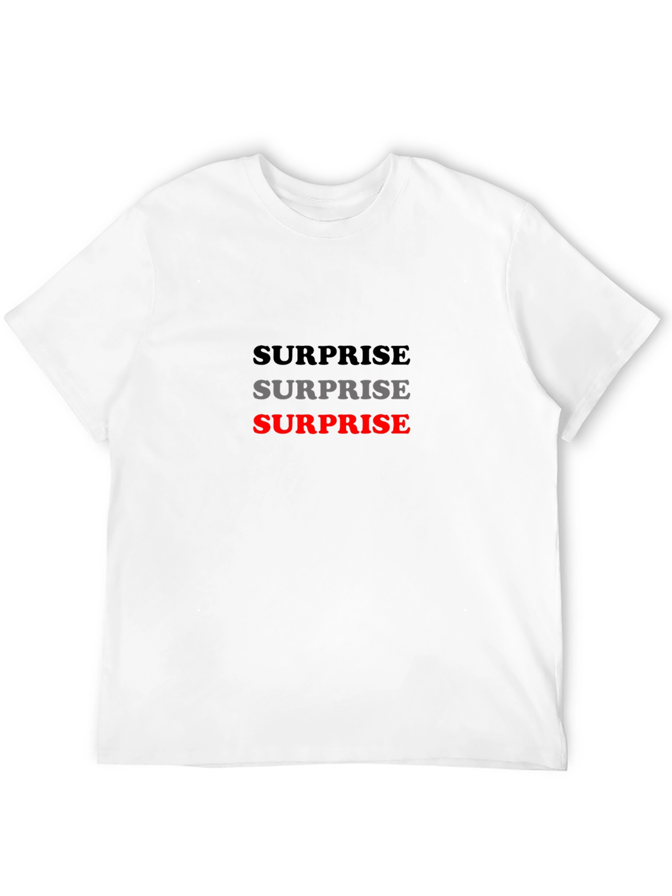 Surprise Graphic Tee - Black Casual T-Shirt