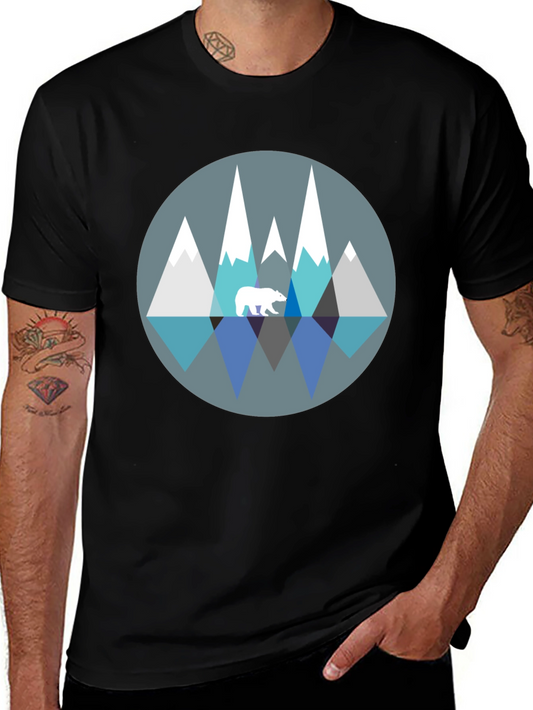 Geometric Mountain Bear Graphic Tee