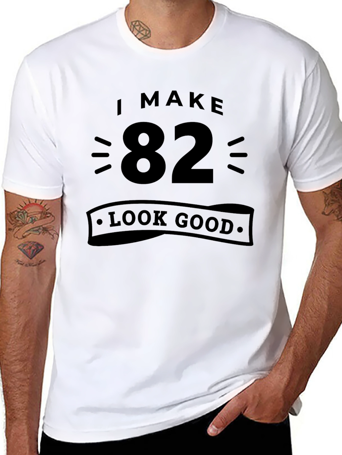 I Make 82 Look Good Black T-Shirt