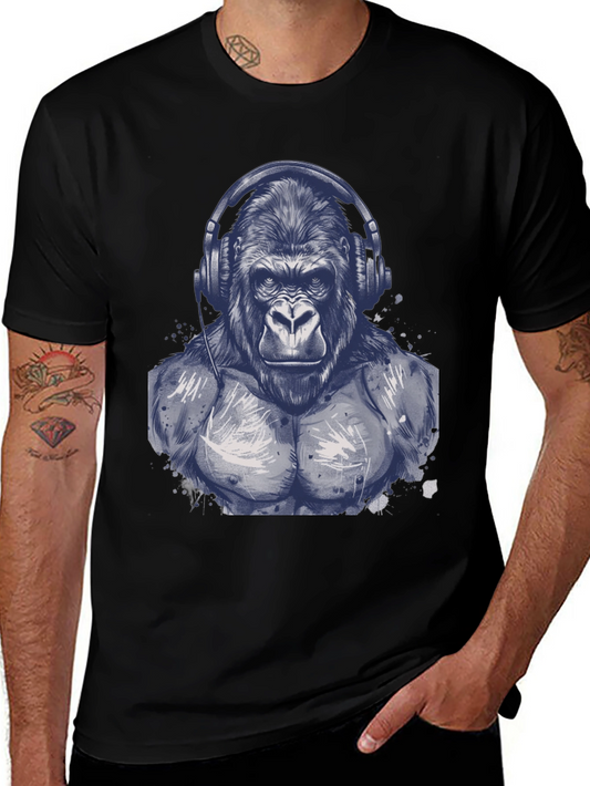 Gorilla Headphone Graphic T-Shirt