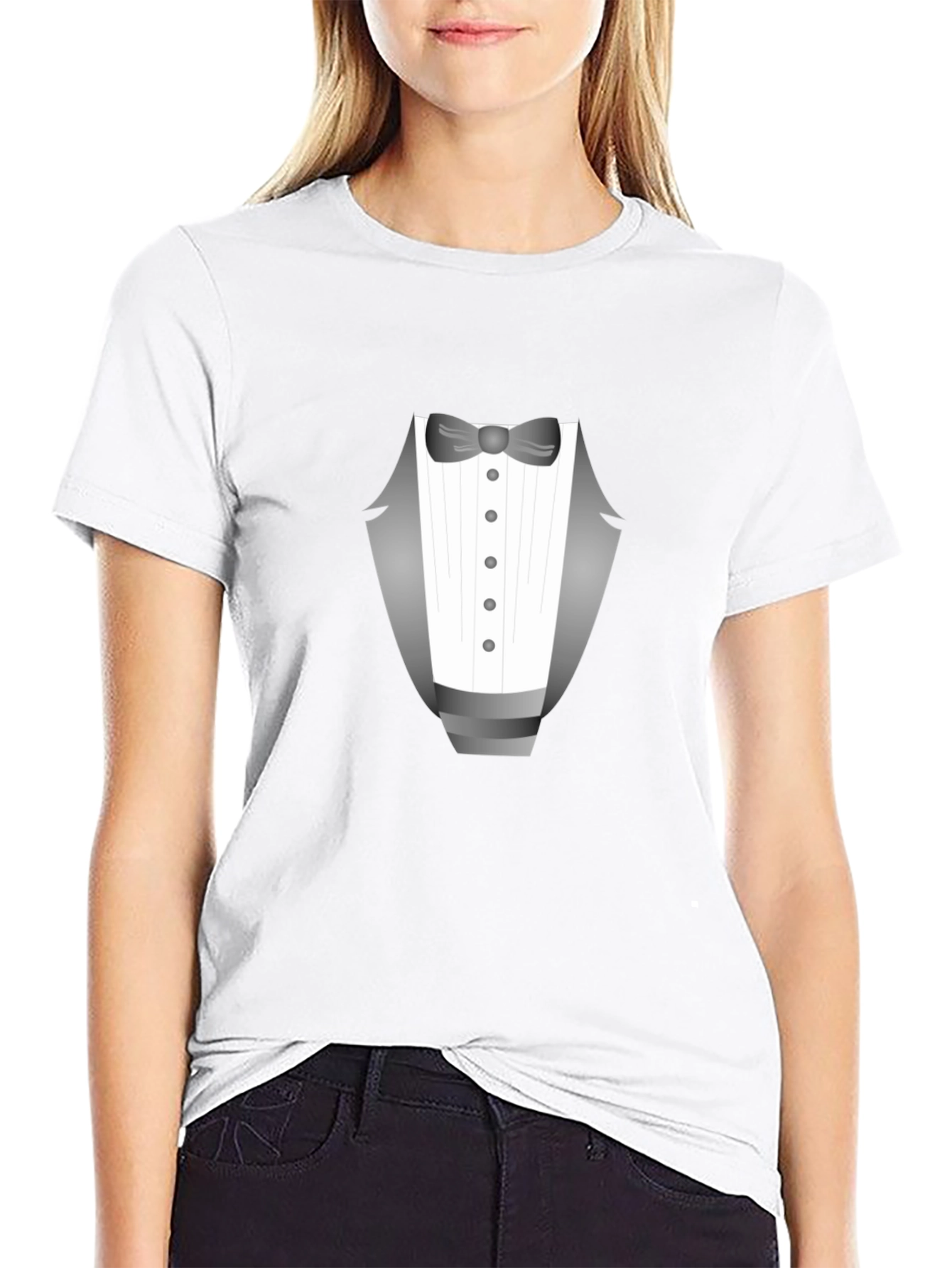 Tuxedo Graphic Tee - Dressy Casual Black T-Shirt
