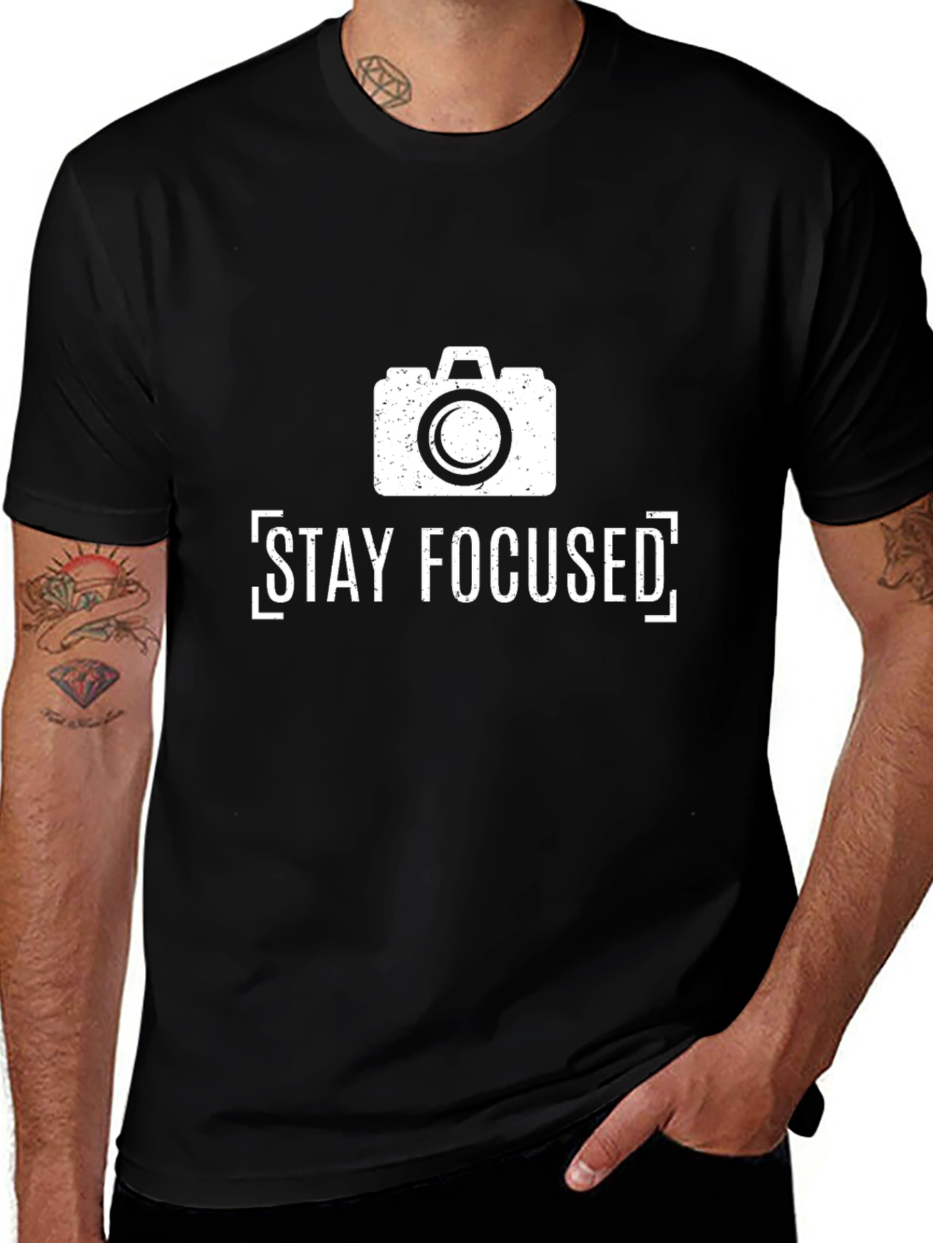 Stay Focused Camera Graphic T-Shirt
