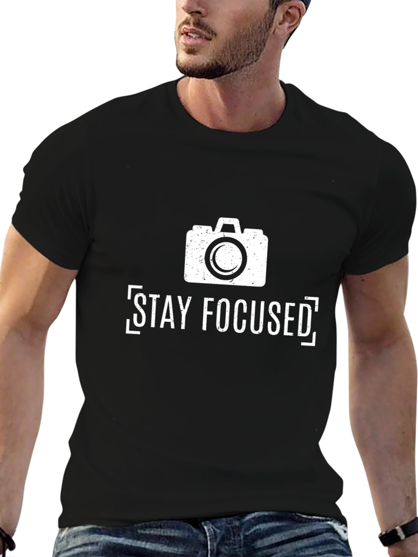 Stay Focused Camera Graphic T-Shirt