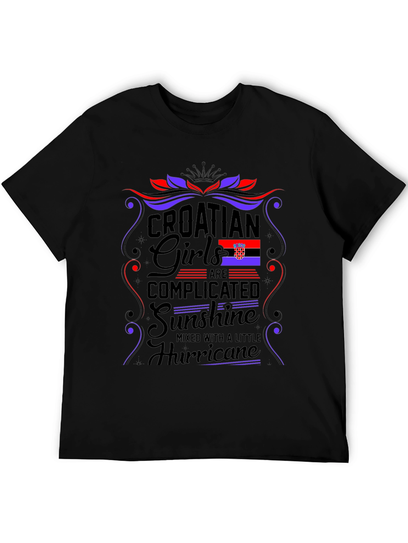 Croatian Girls Complicated T-Shirt Novelty Tee