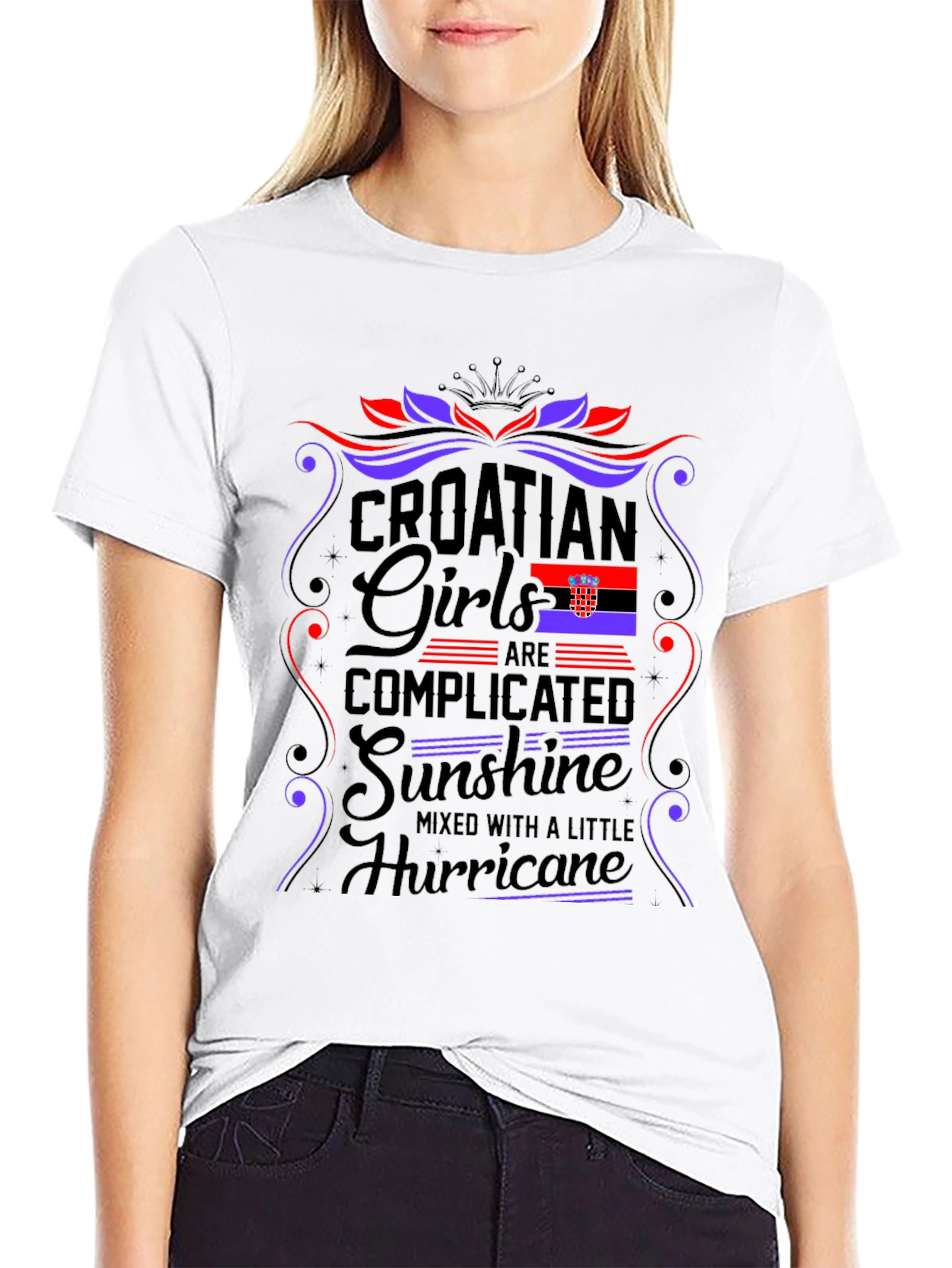 Croatian Girls Complicated T-Shirt Novelty Tee