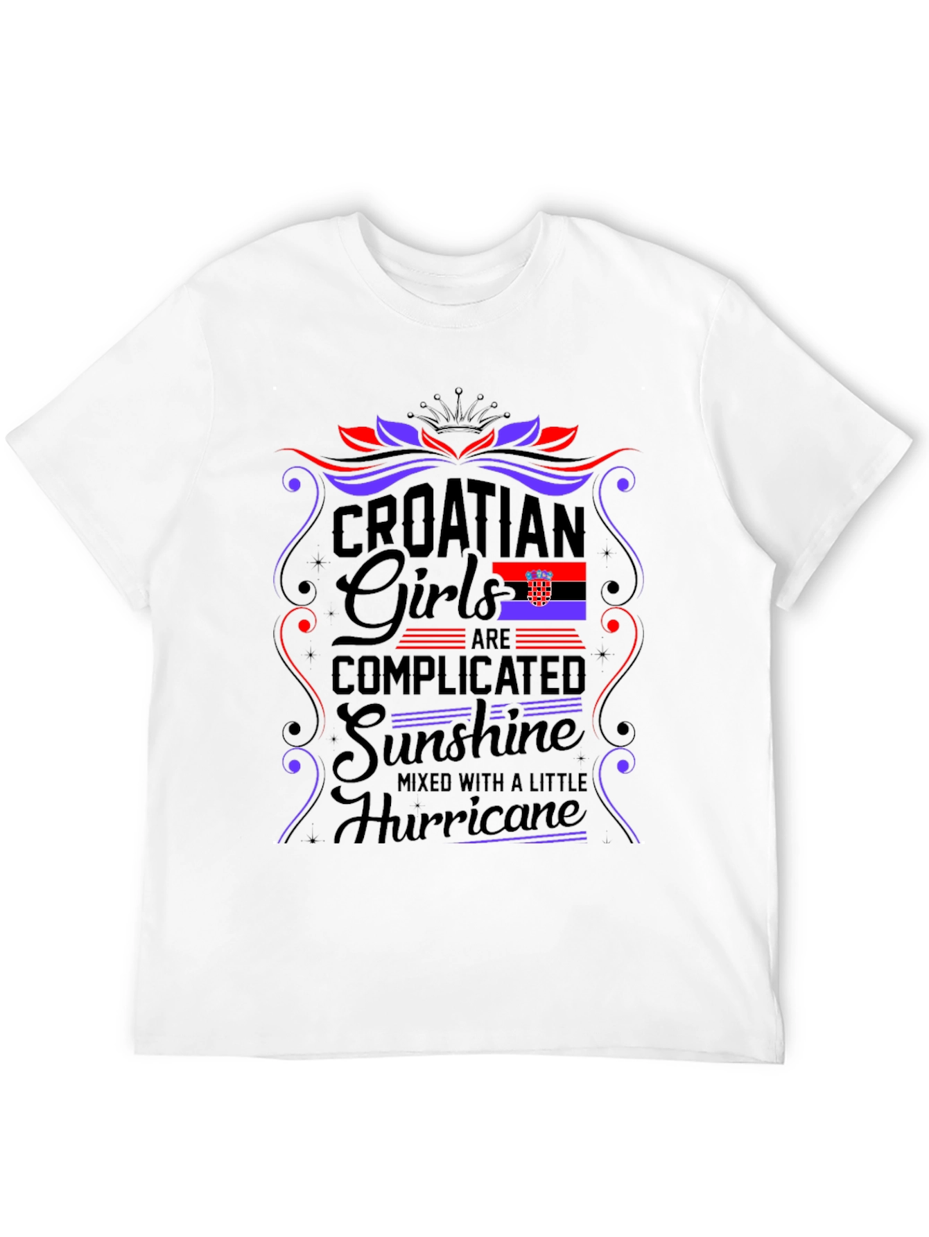 Croatian Girls Complicated T-Shirt Novelty Tee