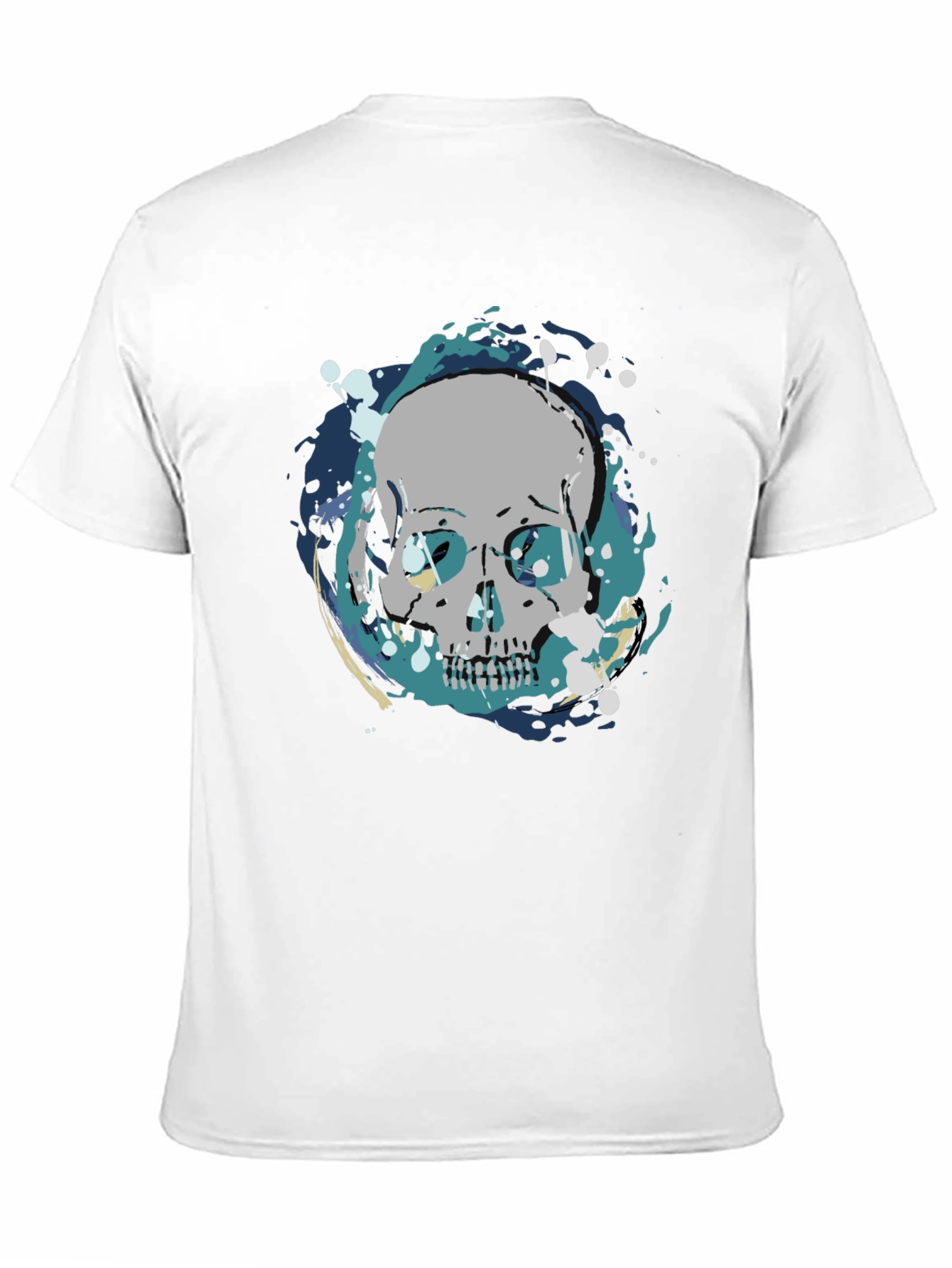 Skull Graphic Print Tee - Mens Black Cotton T-Shirt