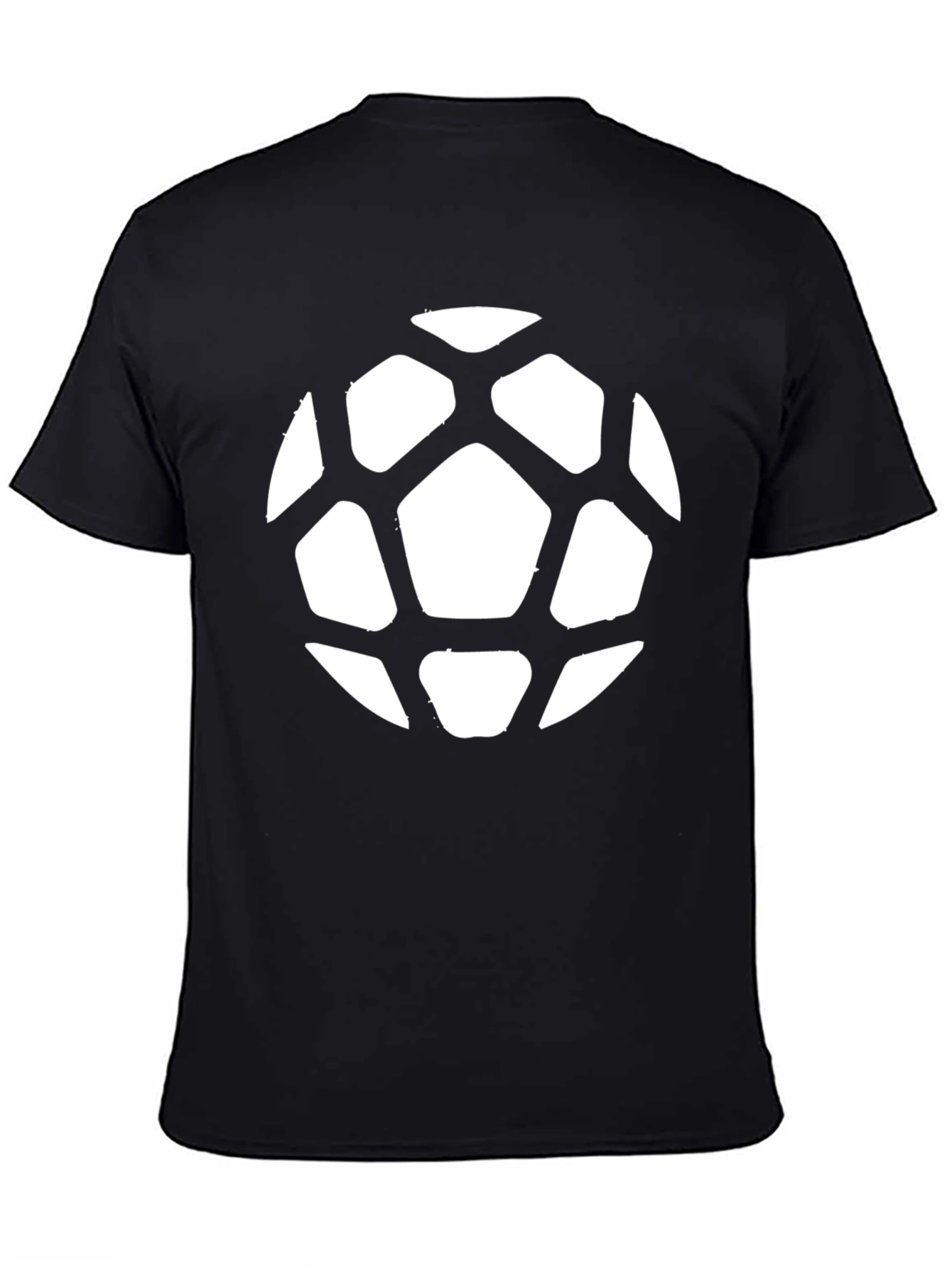 Soccer Ball Graphic Tee - Black Cotton Casual Shirt