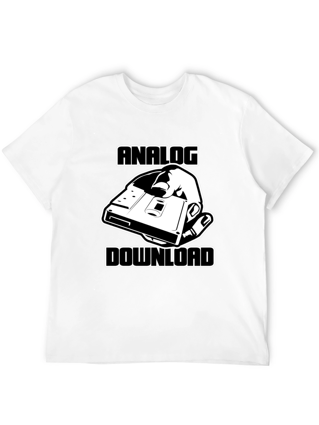 Analog Download Black T-Shirt - Retro Media Style