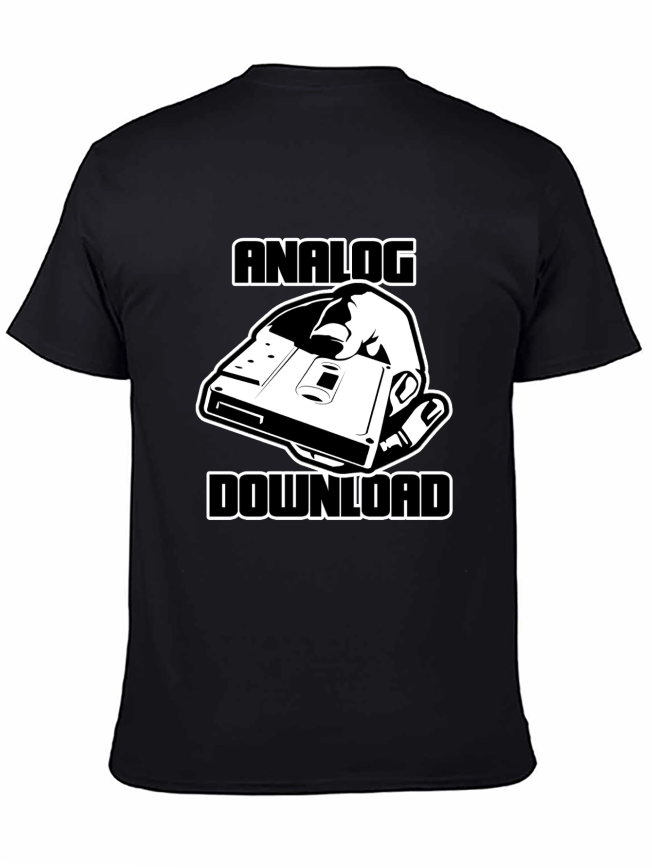 Analog Download Black T-Shirt - Retro Media Style