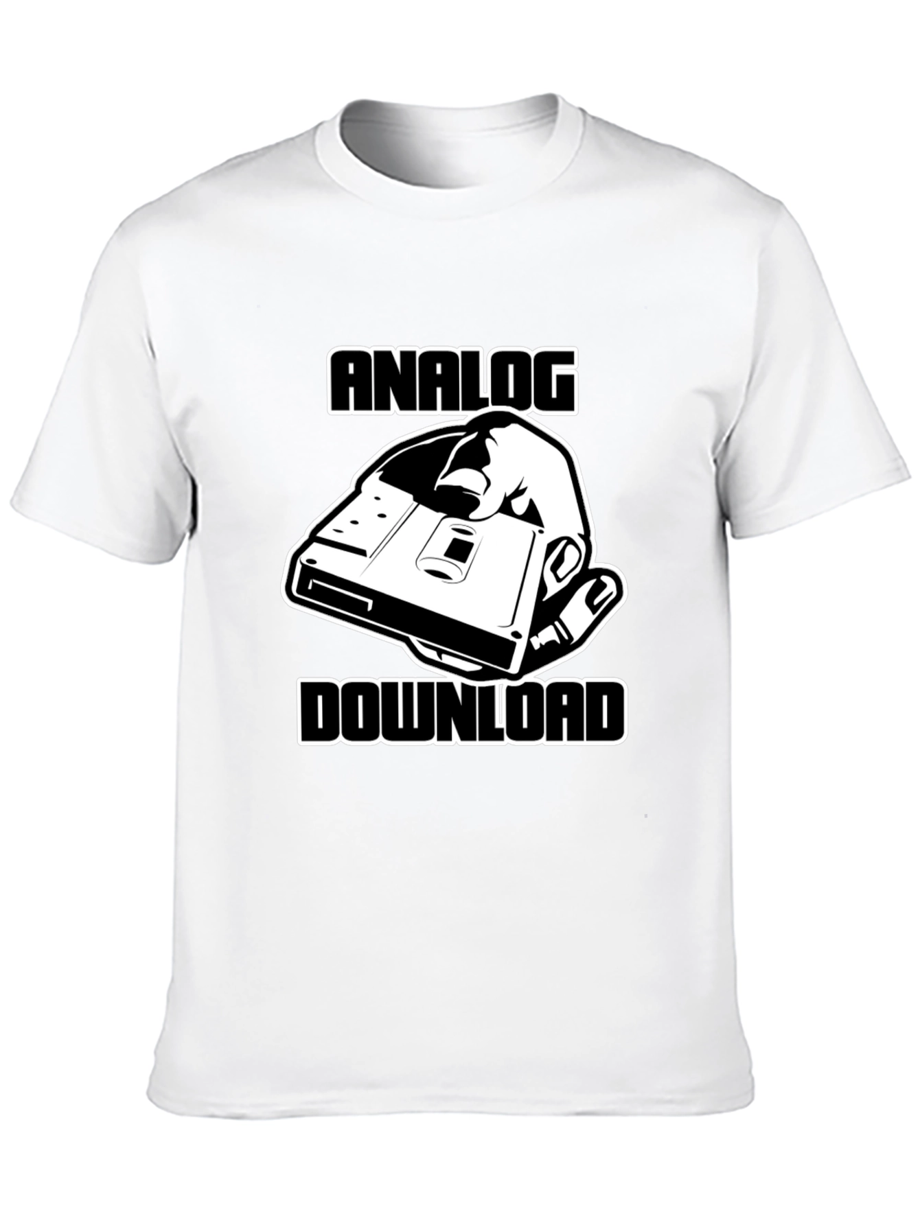 Analog Download Black T-Shirt - Retro Media Style