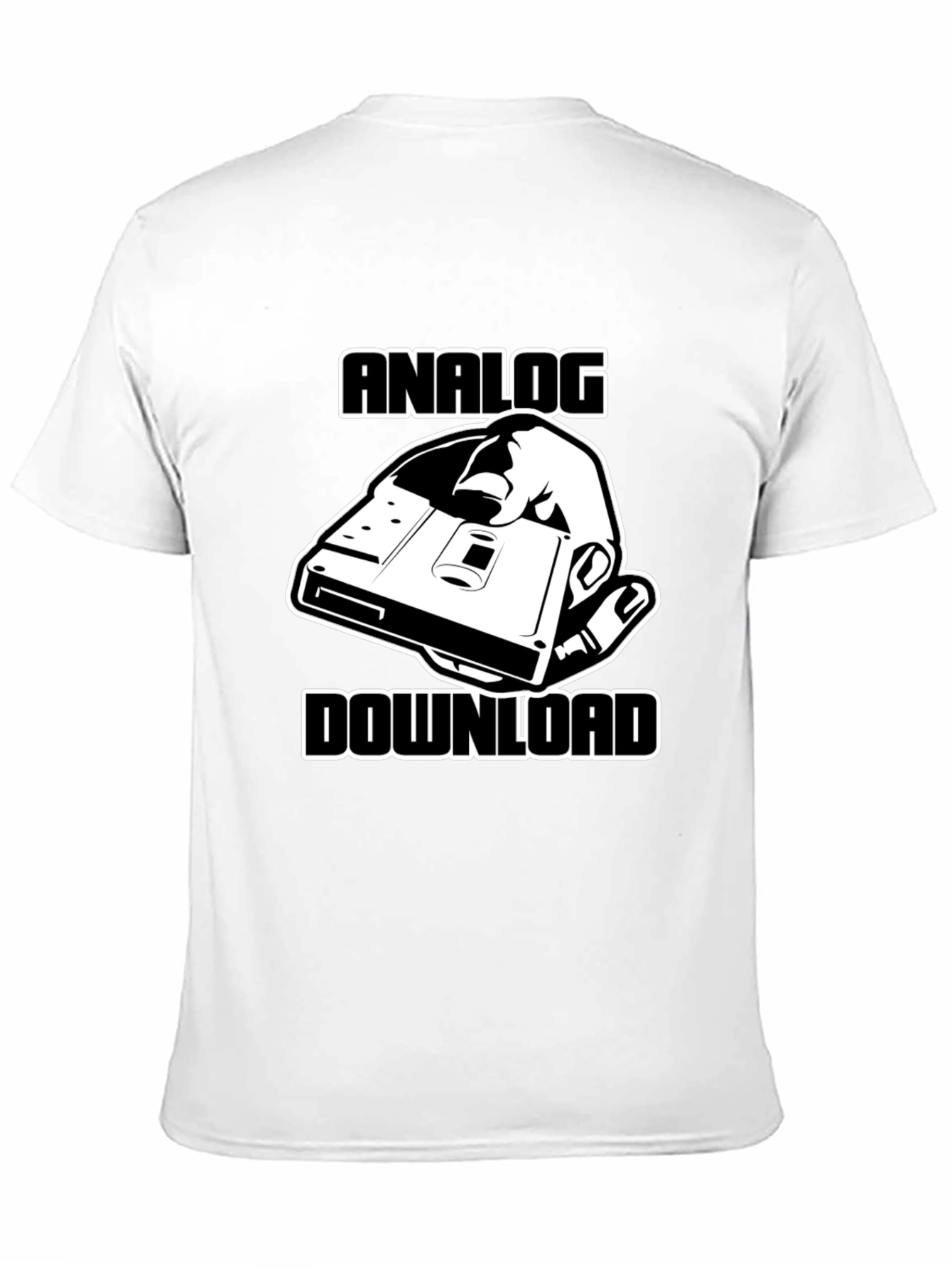 Analog Download Black T-Shirt - Retro Media Style