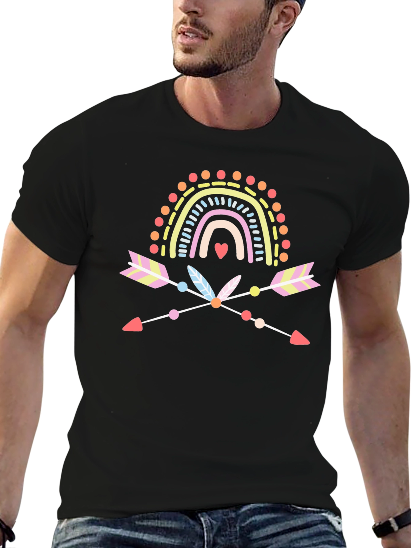 Boho Rainbow Arrow Graphic Tee