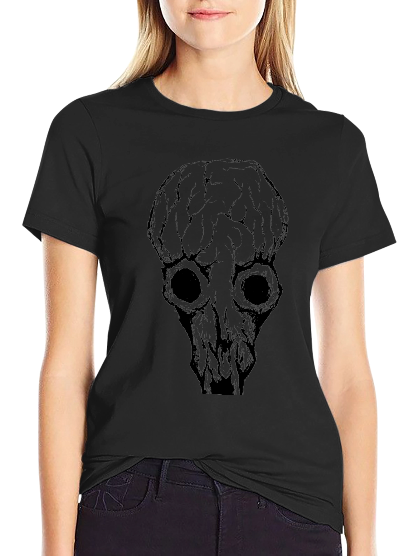 Skull Graphic Print Black T-Shirt for Men