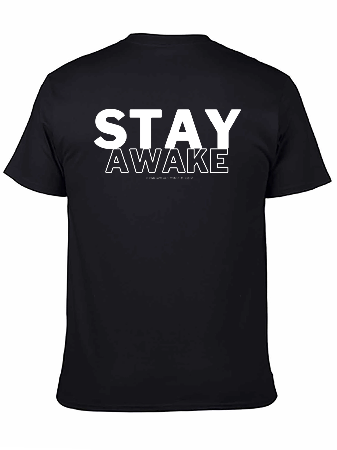 Stay Awake Graphic Print T-Shirt - Black
