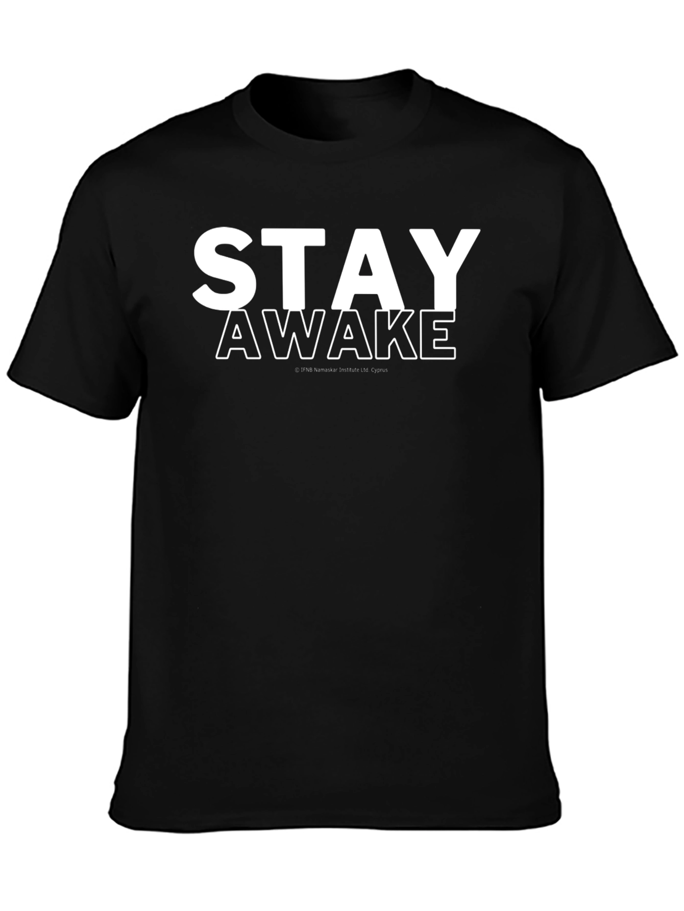 Stay Awake Graphic Print T-Shirt - Black