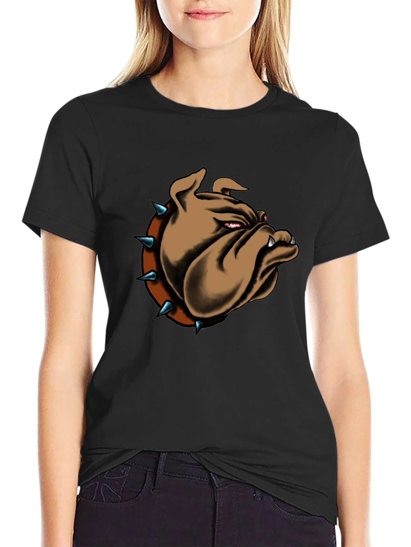 Cool Bulldog Graphic Tee - Black
