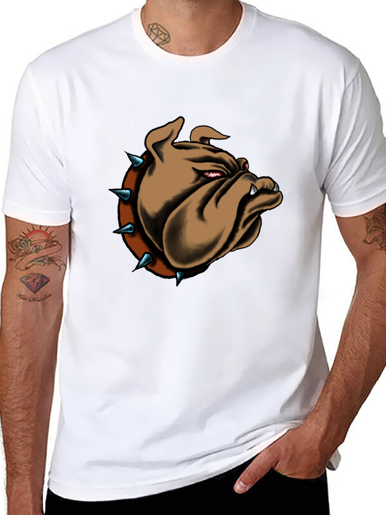 Cool Bulldog Graphic Tee - Black
