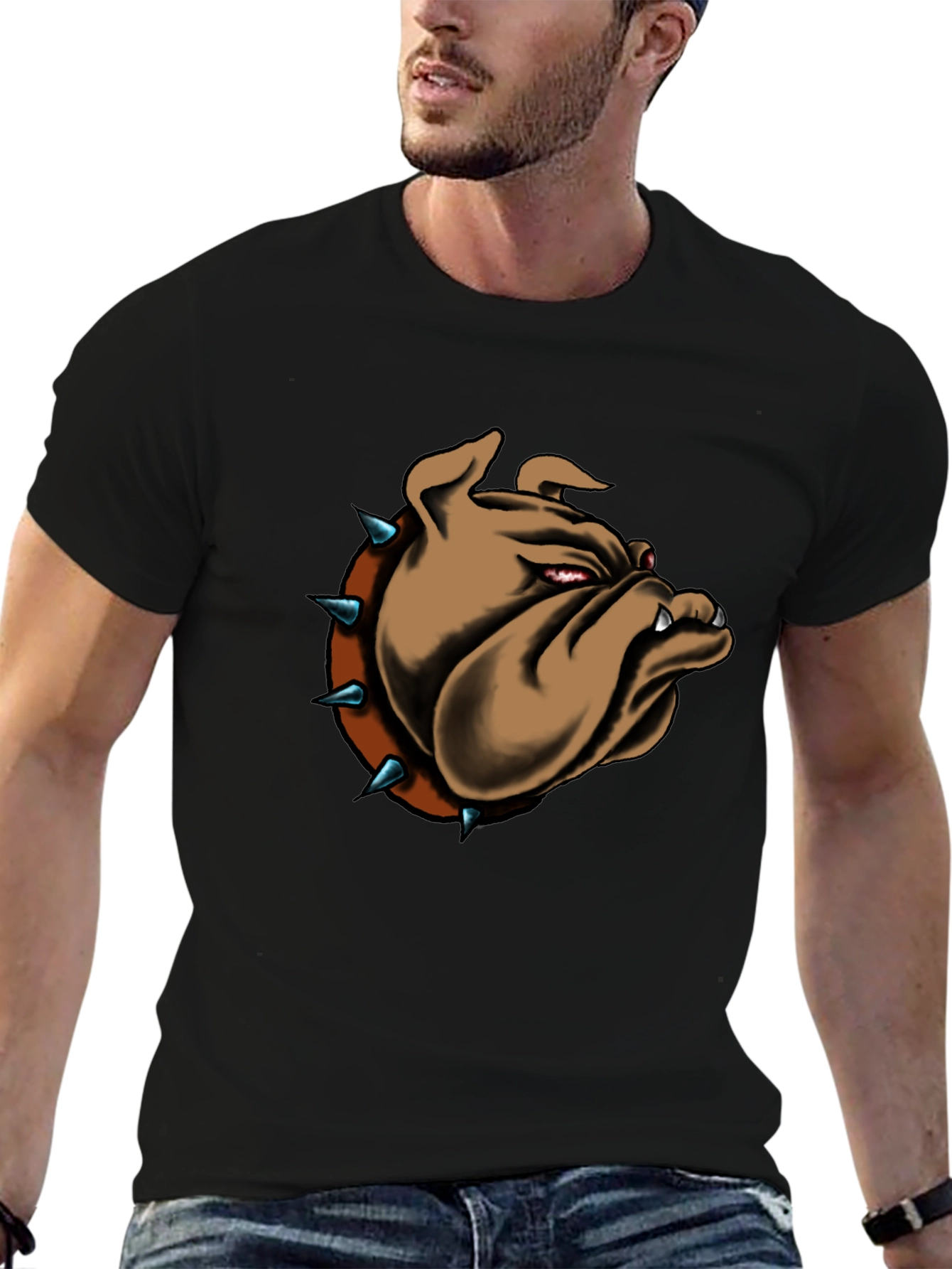 Cool Bulldog Graphic Tee - Black