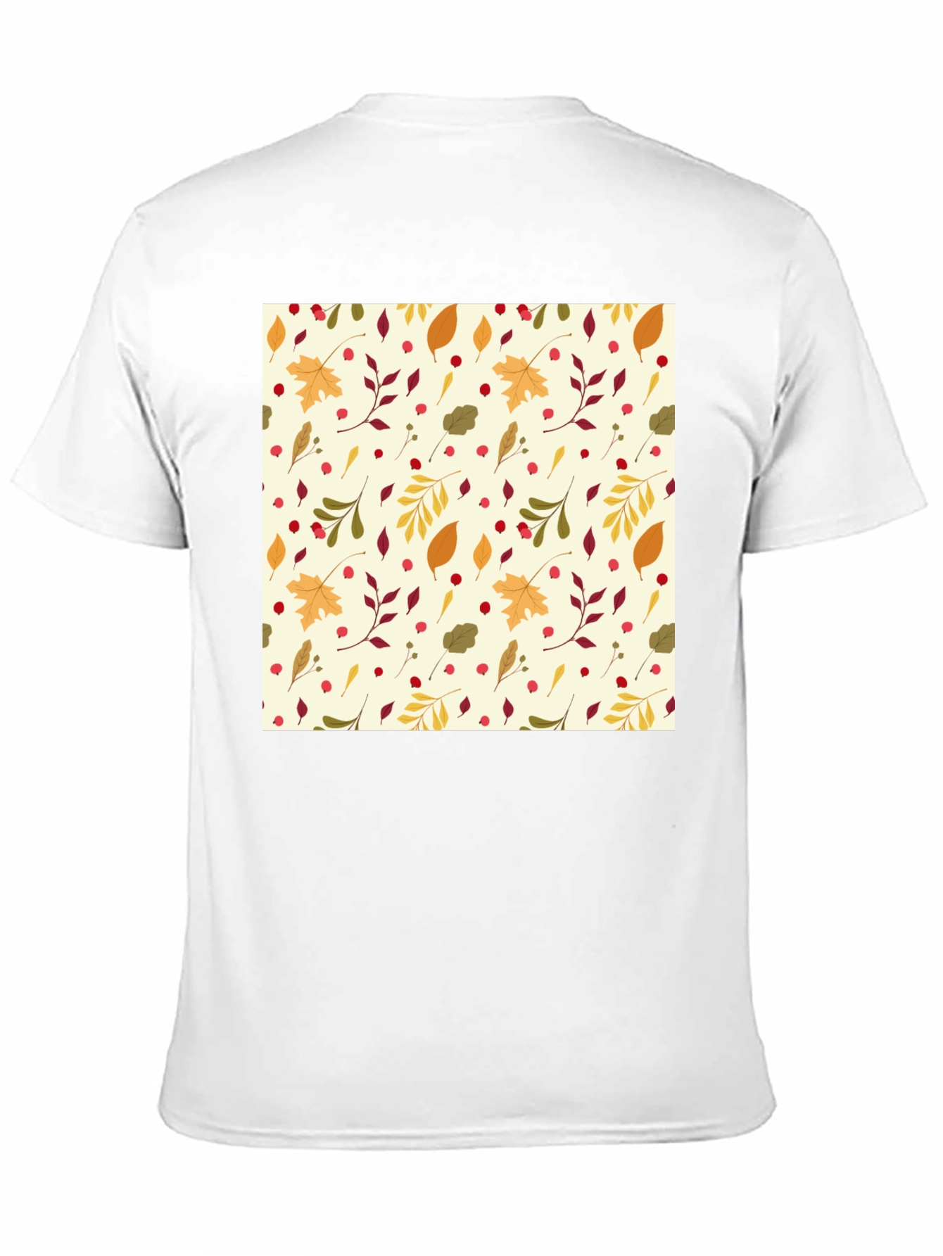 Autumn Leaves Pattern Black T-Shirt
