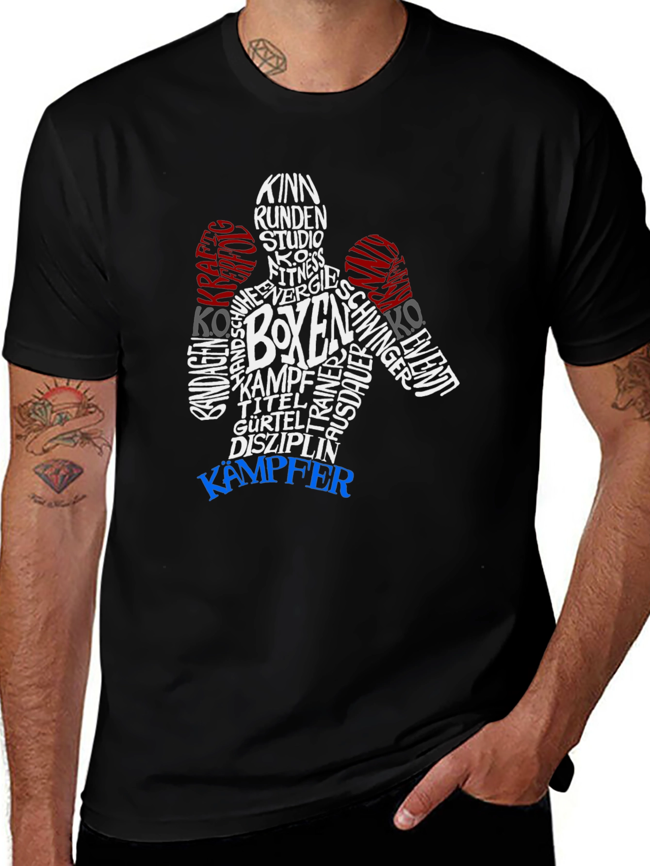 Boxer Word Art Graphic T-Shirt