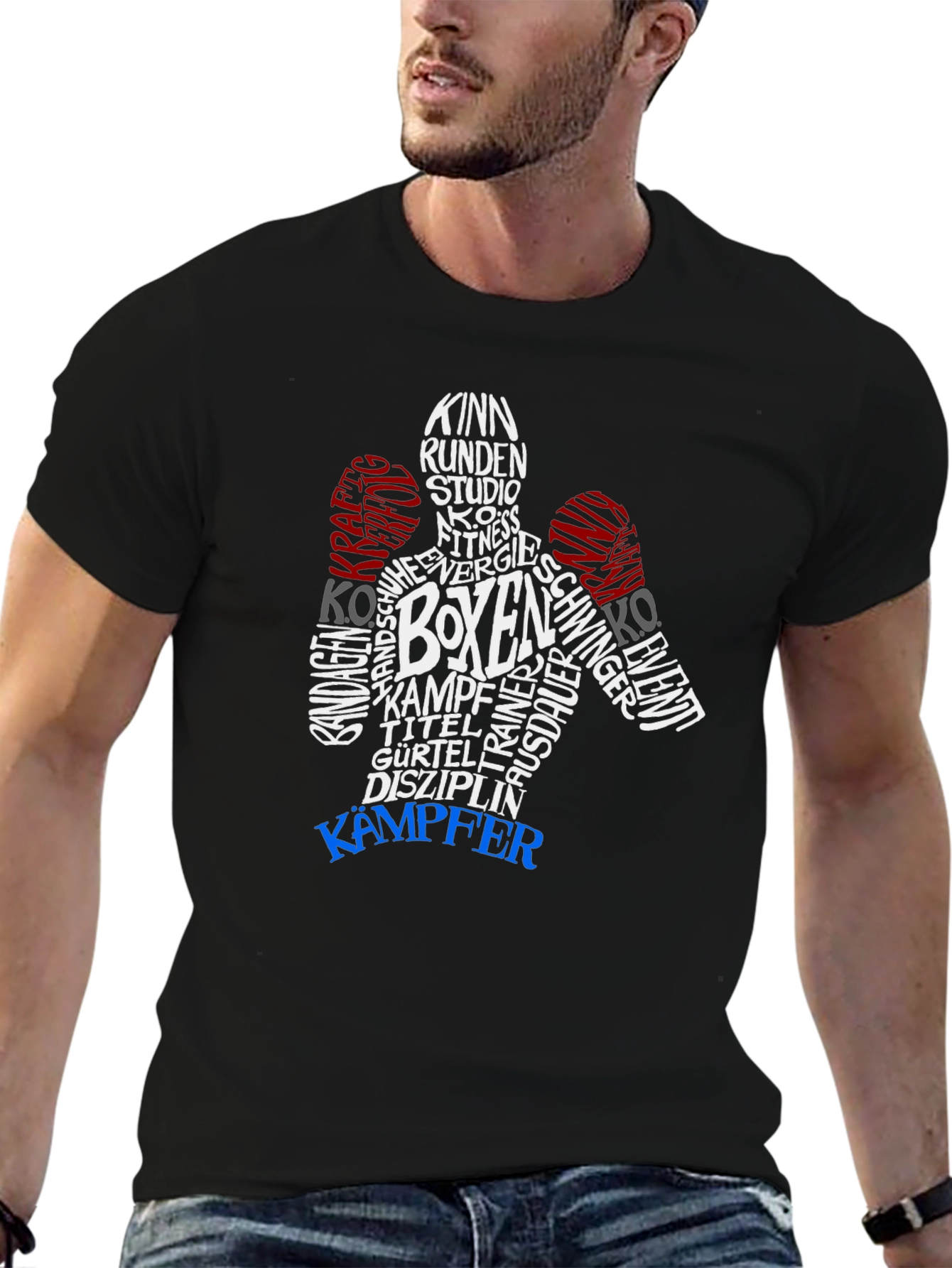 Boxer Word Art Graphic T-Shirt