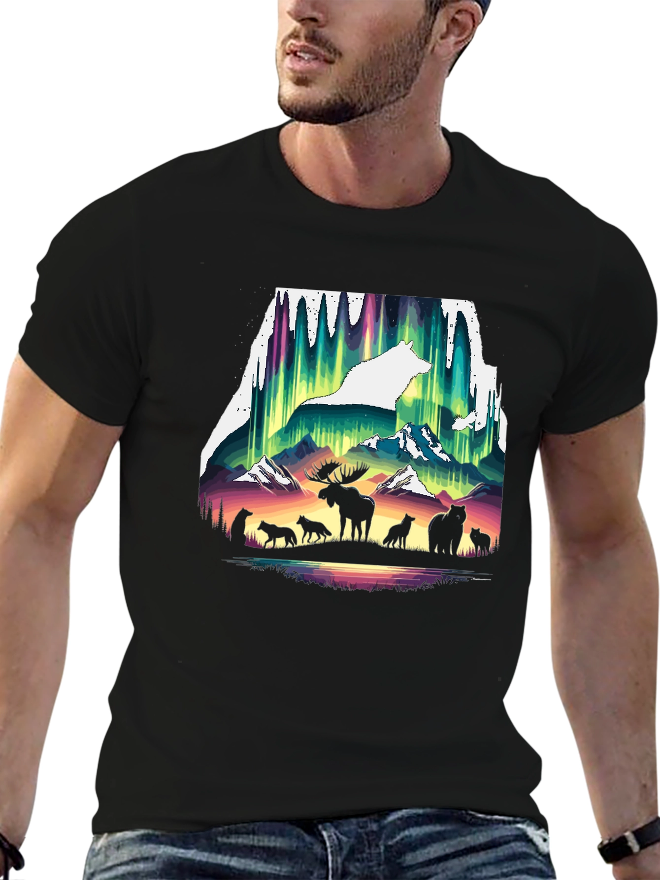 Wildlife Silhouette Graphic Tee - Nature Inspired Shirt