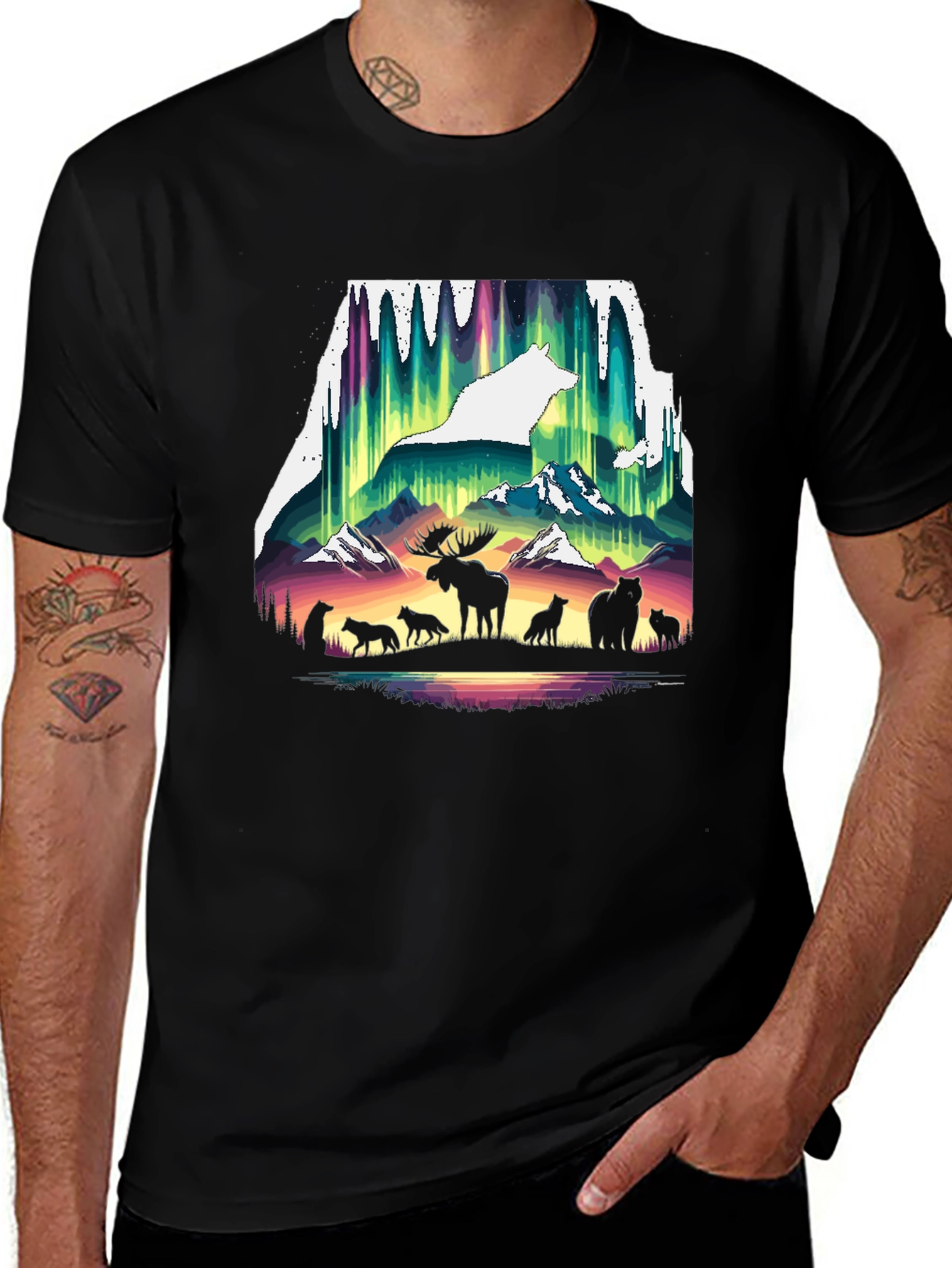 Wildlife Silhouette Graphic Tee - Nature Inspired Shirt